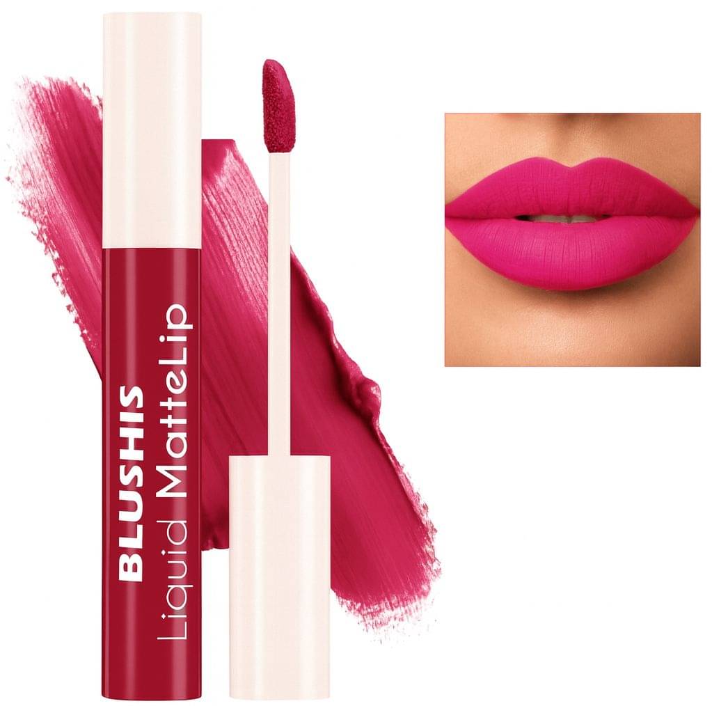     			BLUSHIS Pink Matte Smudge Free Liquid Lipstick ( Pack of 1 )
