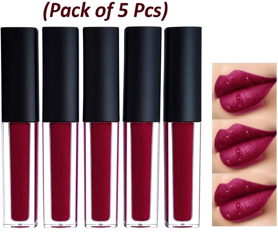     			BLUSHIS Pink Matte Smudge Free Liquid Lipstick ( Pack of 5 )