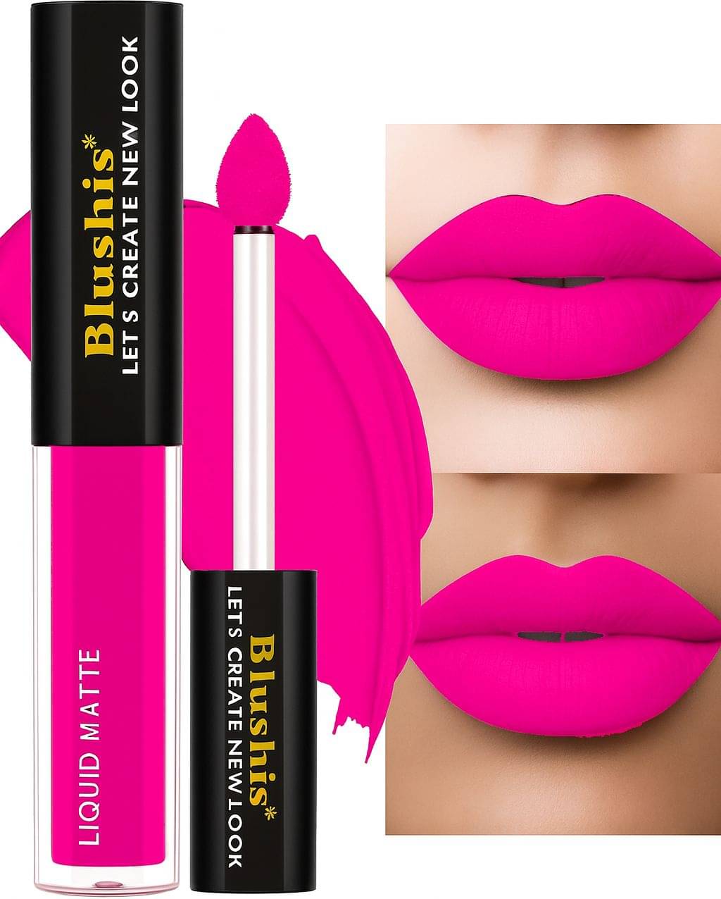     			BLUSHIS Pink Matte Smudge Free Liquid Lipstick ( Pack of 1 )