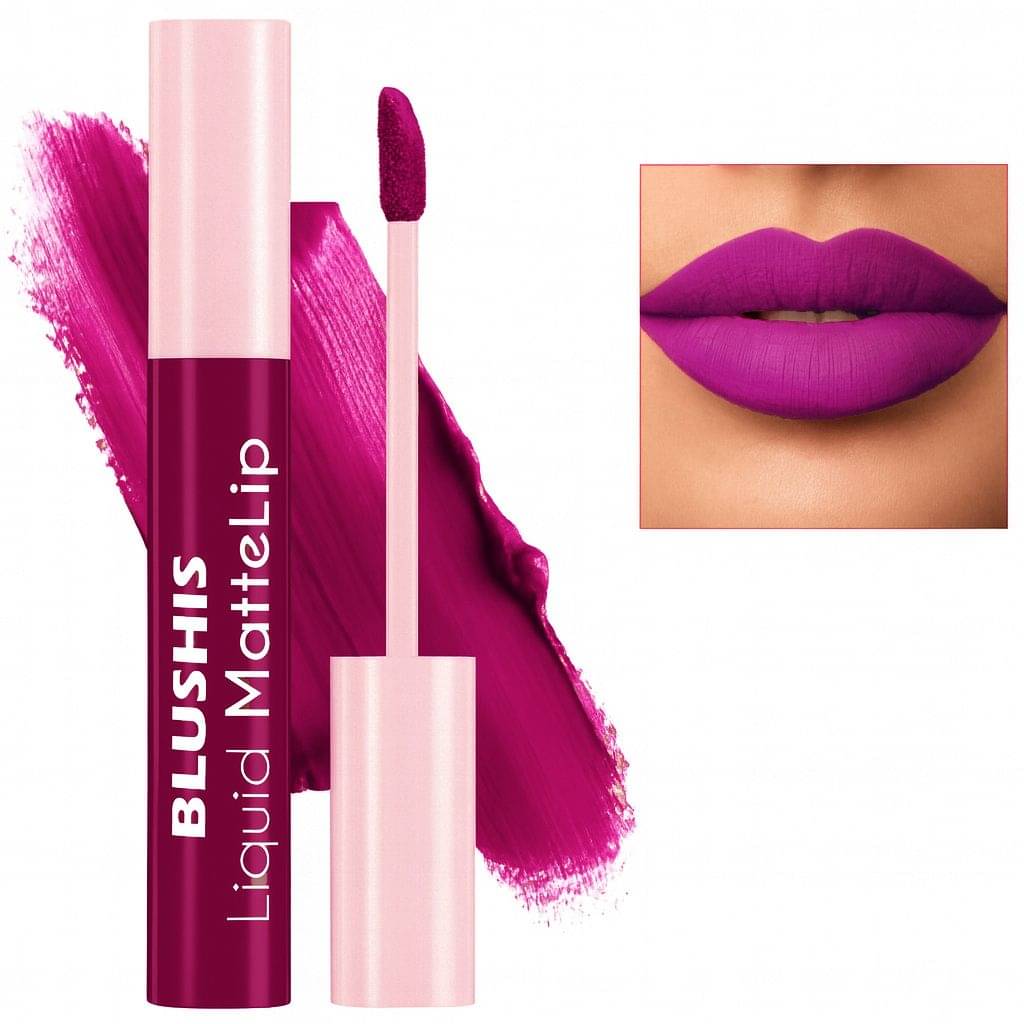     			BLUSHIS Purple Matte Smudge Free Liquid Lipstick ( Pack of 1 )