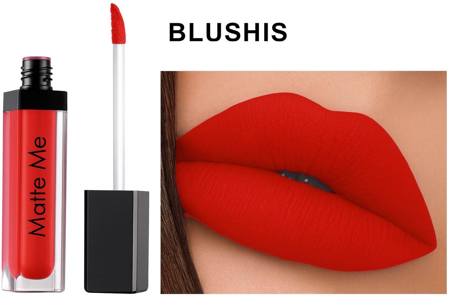     			BLUSHIS Red Matte Smudge Free Liquid Lipstick ( Pack of 1 )