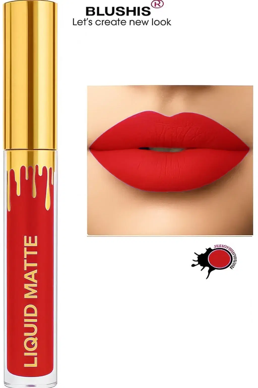     			BLUSHIS Red Matte Smudge Free Liquid Lipstick ( Pack of 1 )