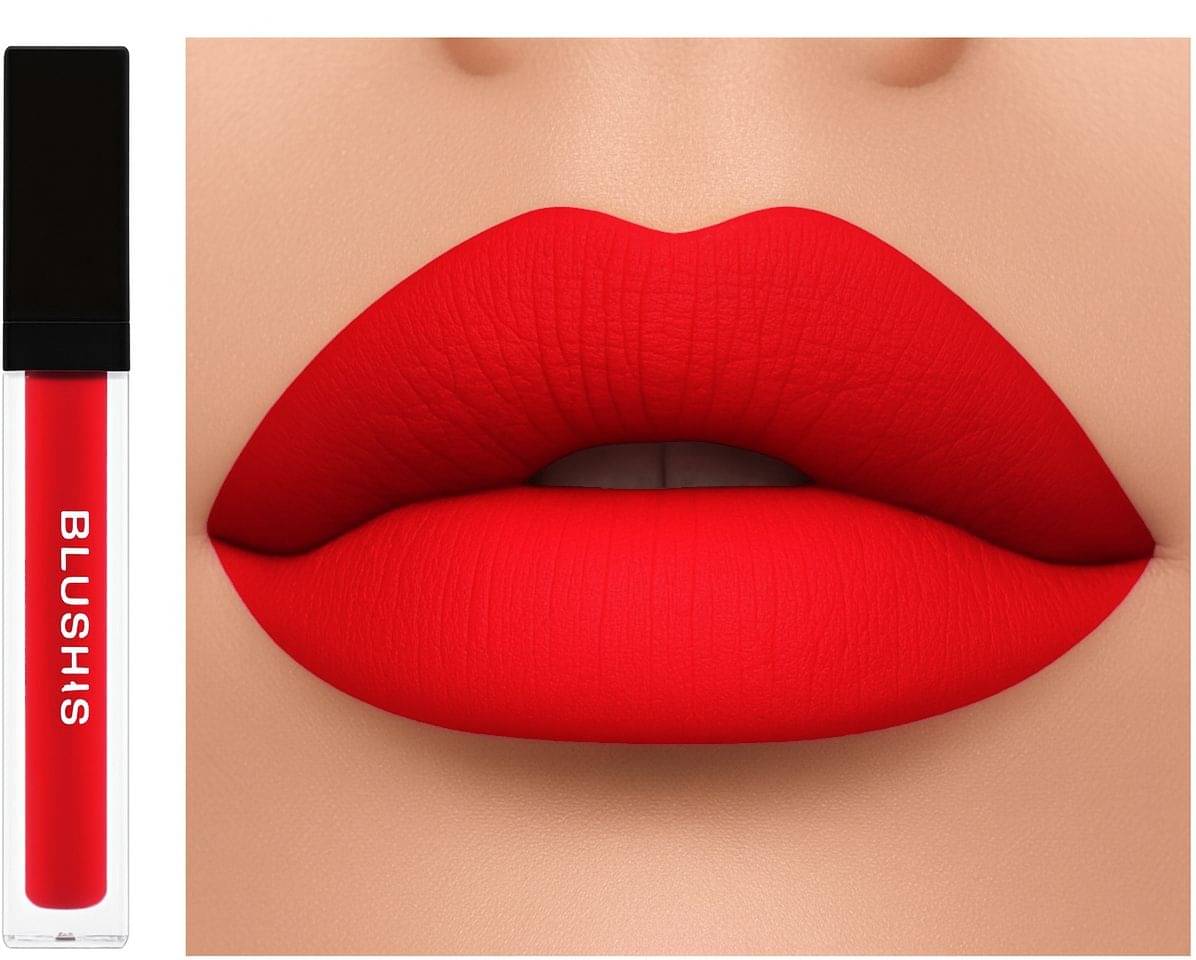     			BLUSHIS Red Matte Smudge Free Liquid Lipstick ( Pack of 1 )