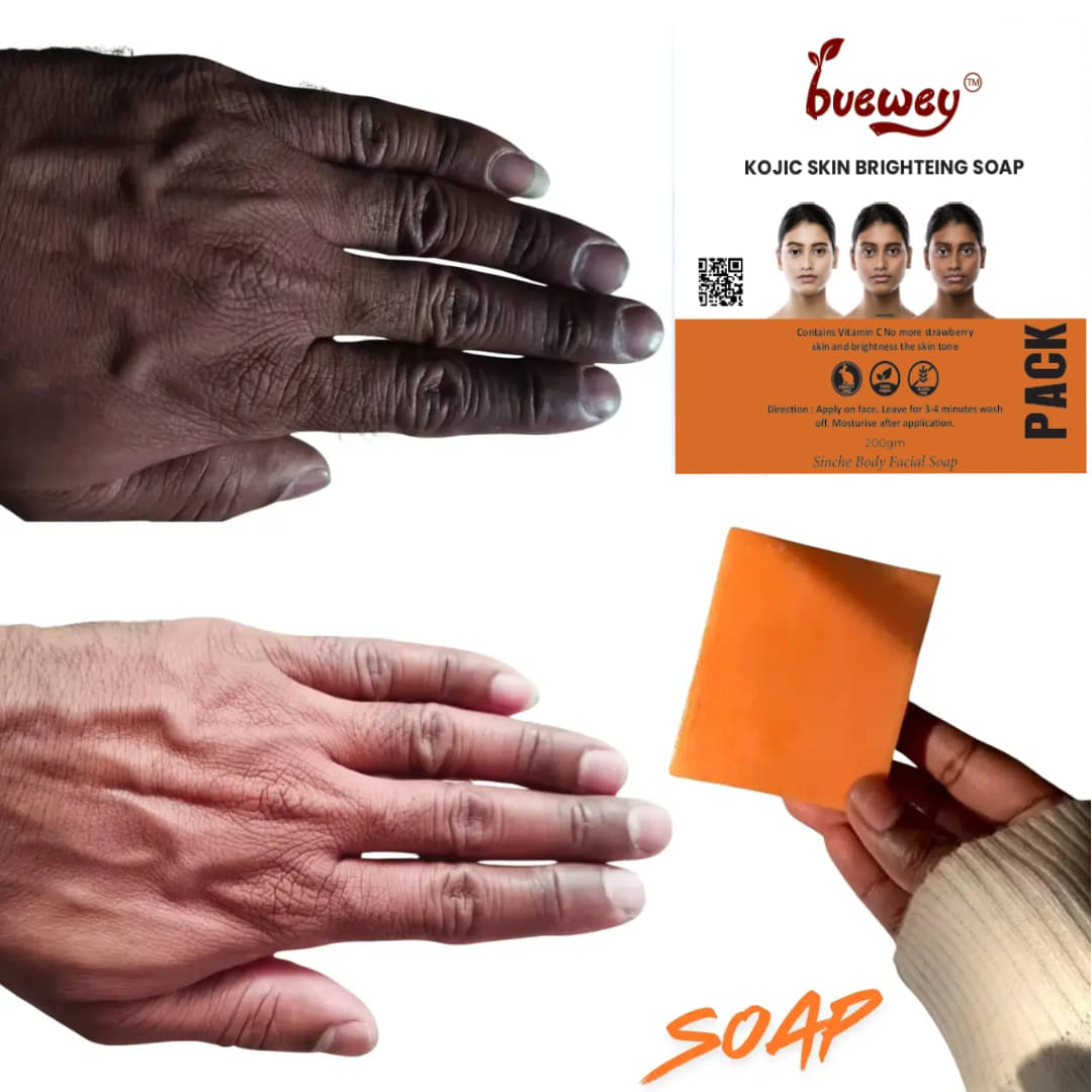     			BUEWEY Skin Whitening Charcoal Soap for face and Body Wash Soap for All Skin Type ( Pack of 1 )