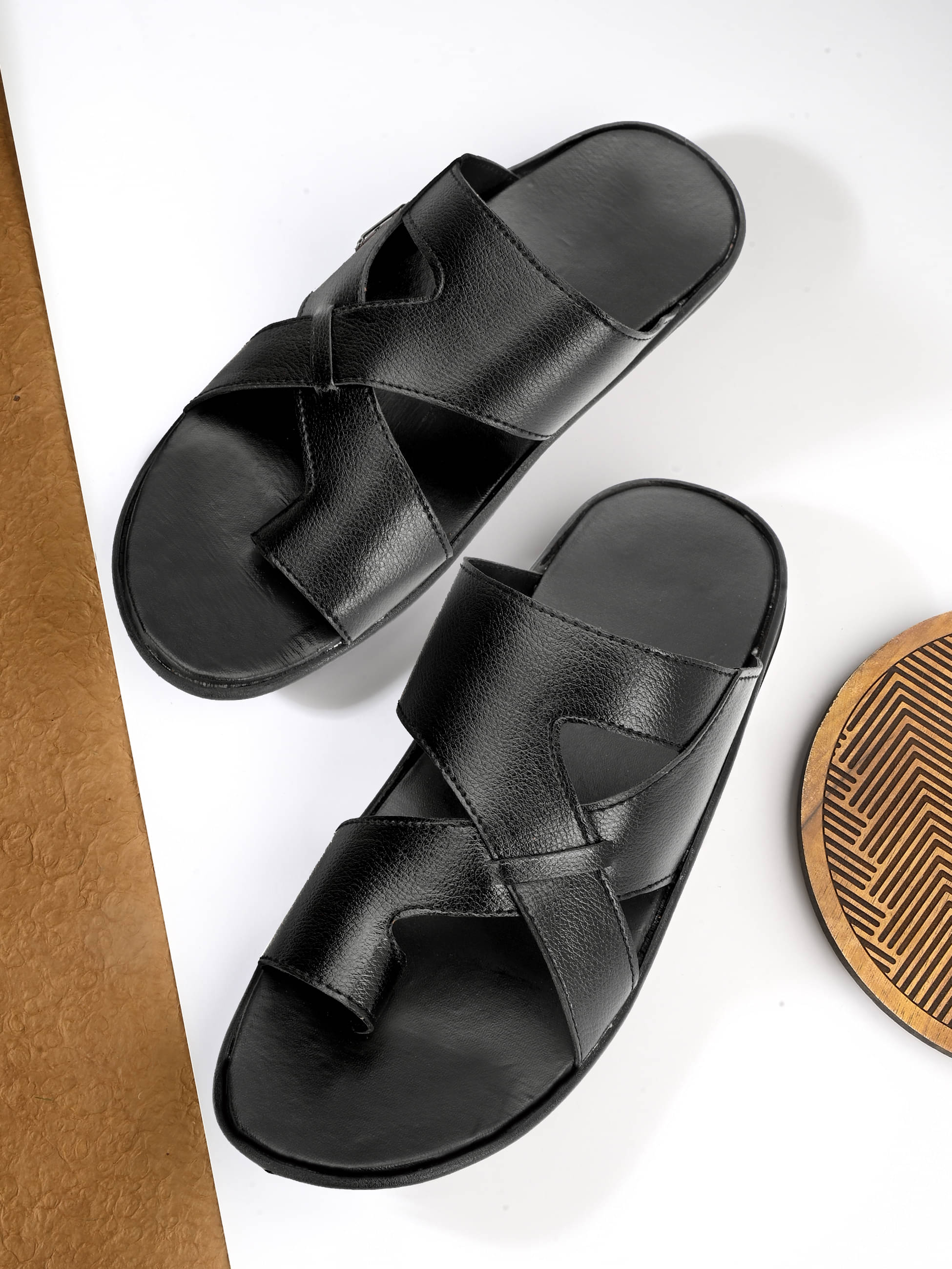     			Buxton Black Men's Slide Flip Flop