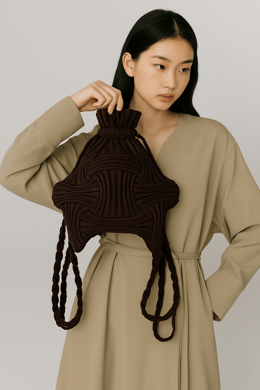    			DNESHY Hobo Bag Polyster Set of 1 ( Brown )
