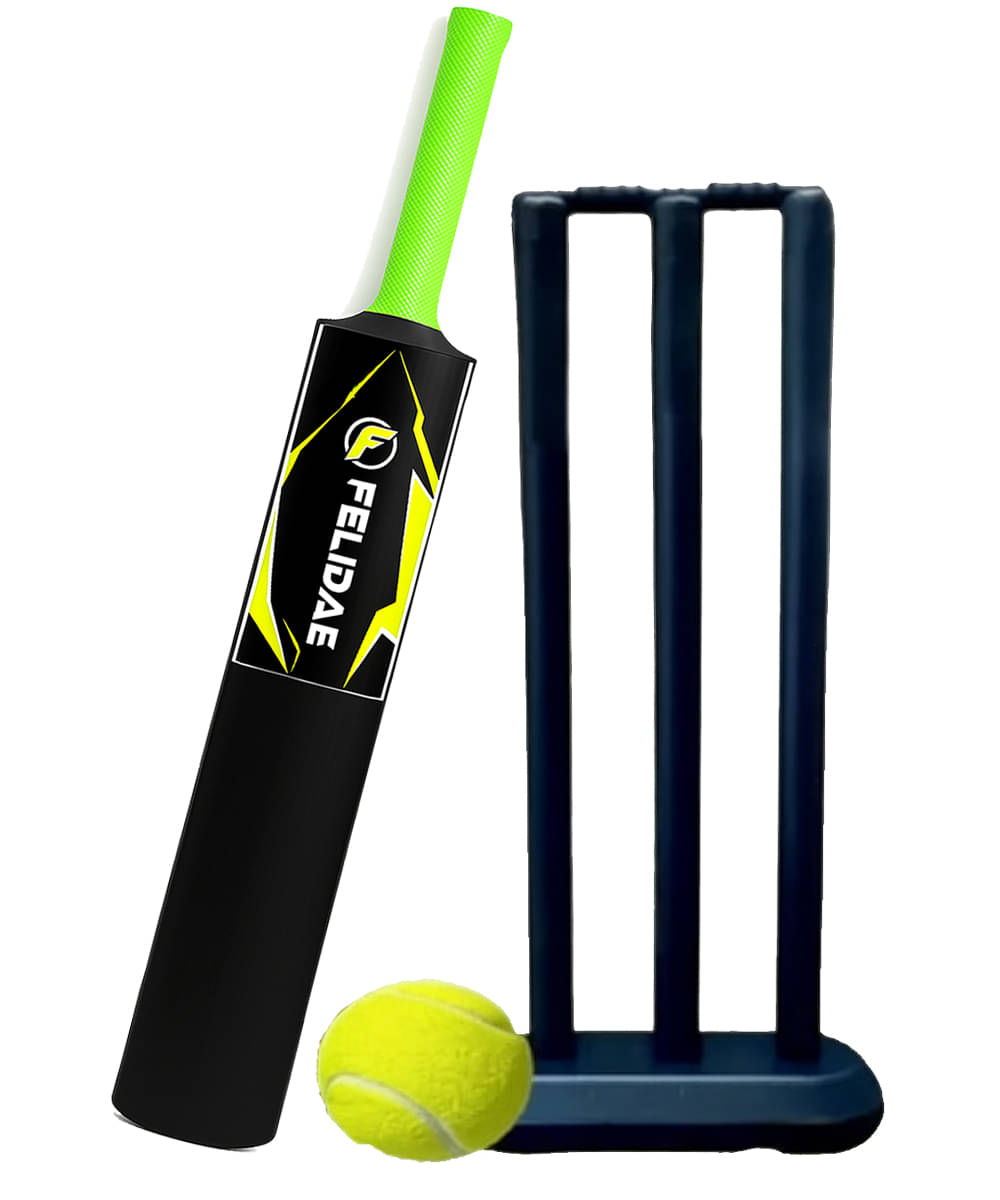     			FELIDAE SIZE - 3 KIDS PLASTIC CRICKET KIT for (6 to 12 Years) KIDS 1 PIECE BAT 1 SET WICKET 1 PIECE BALL (6 to 12 Years)