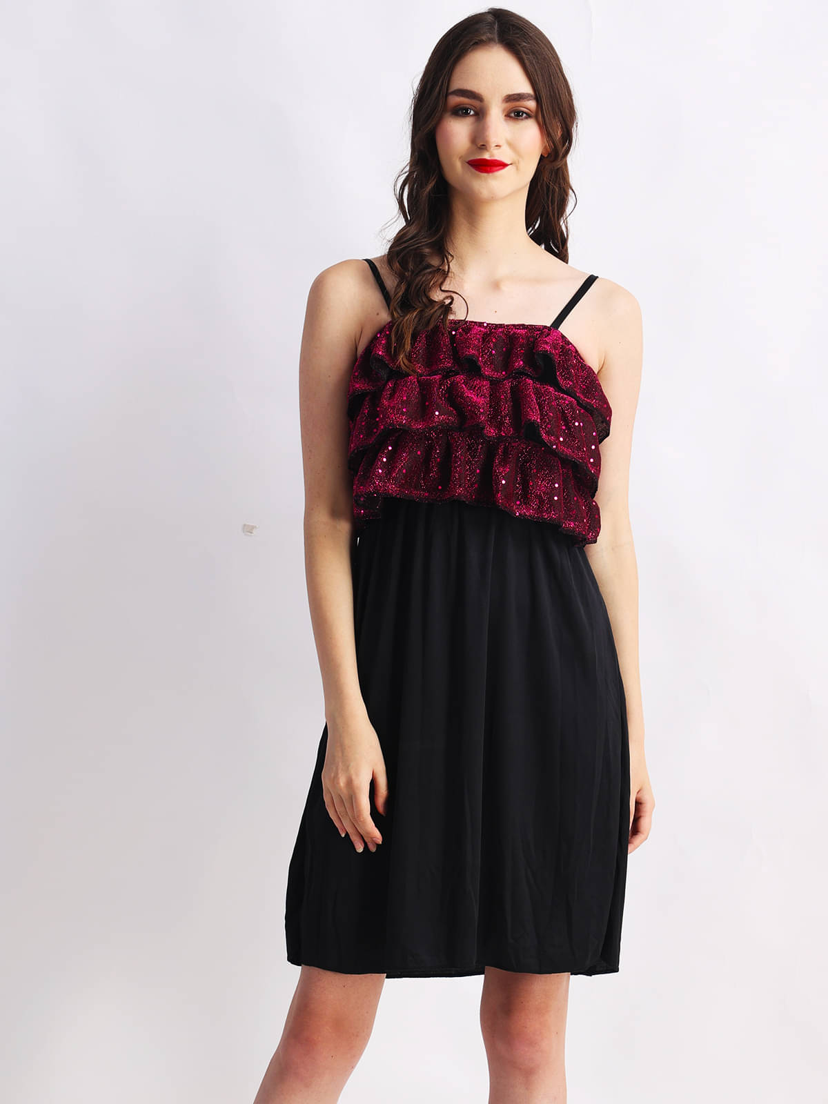 Finian Women Polyester Solid Fit & Flare Dress ( Multi Color )     			Finian Women Polyester Solid Fit & Flare Dress ( Multi Color )