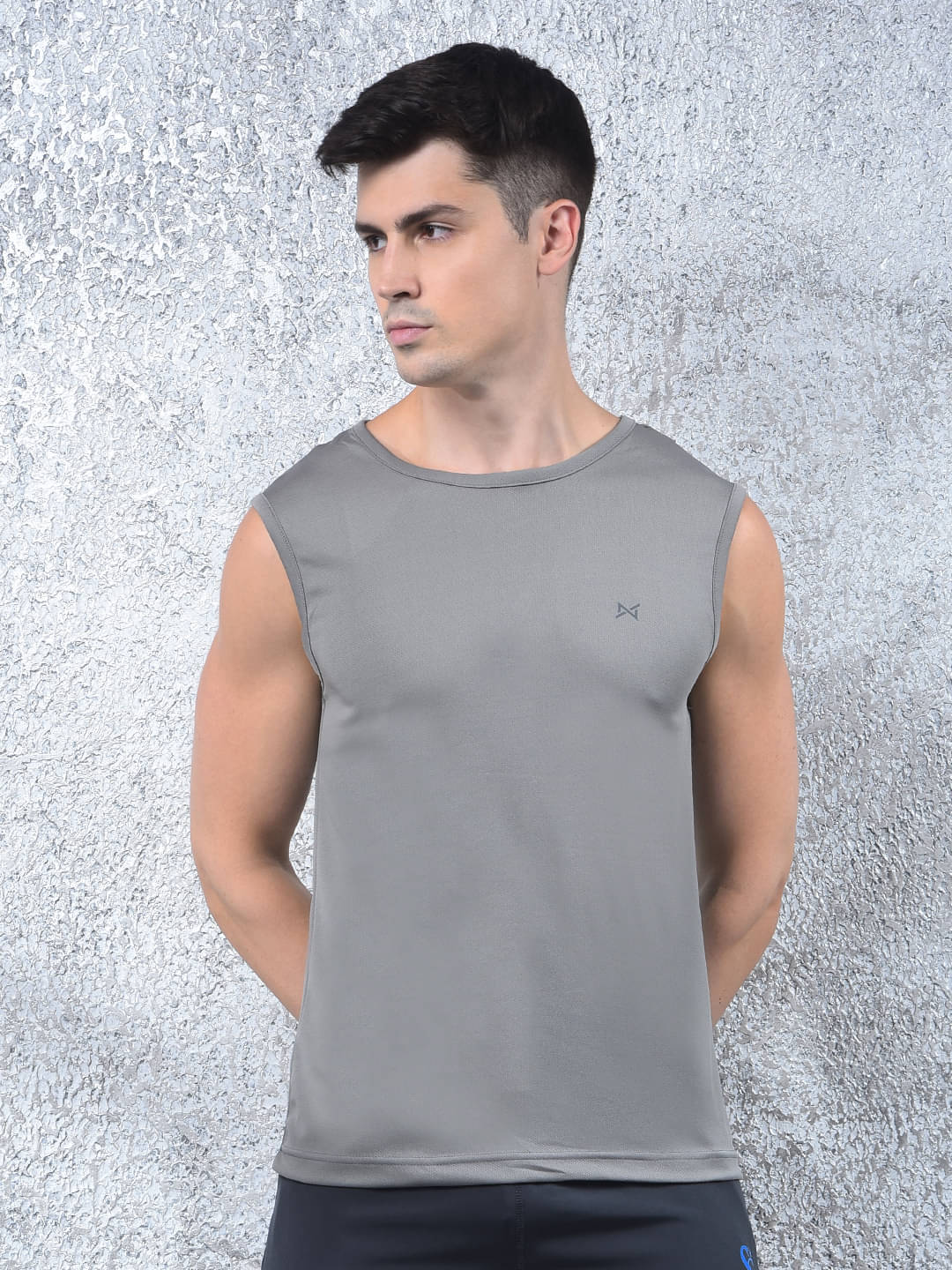     			Force NXT Light Grey Polyester Regular Fit Men's Tanks ( Pack of 1 )