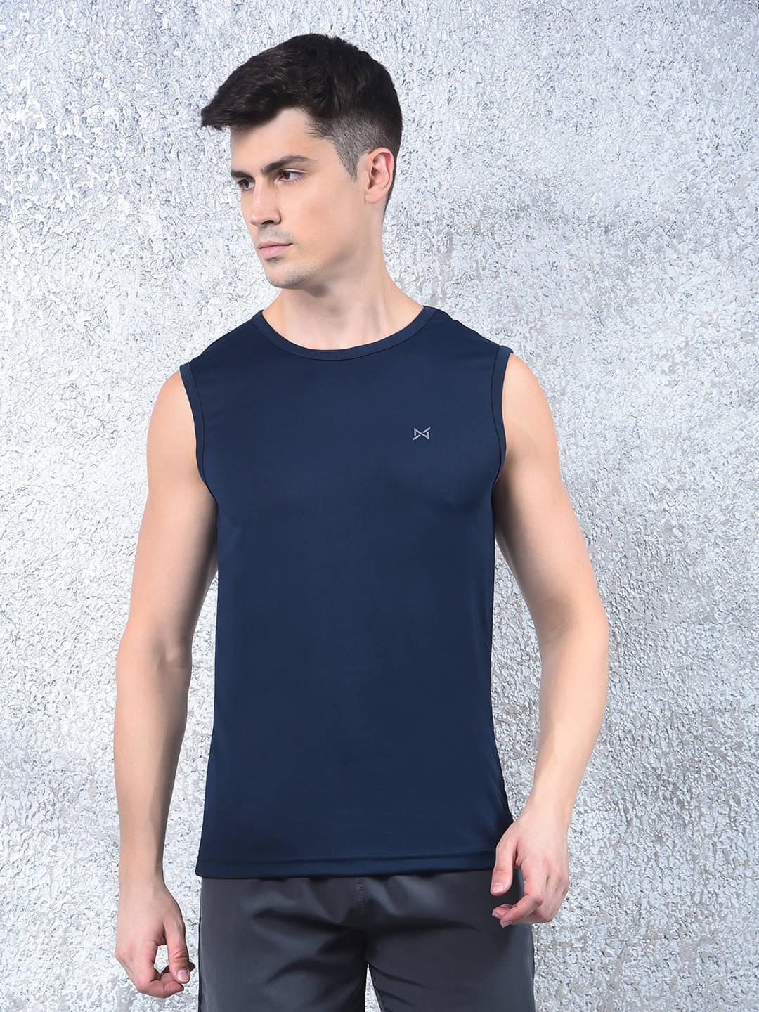     			Force NXT Navy Polyester Regular Fit Men's Tanks ( Pack of 1 )