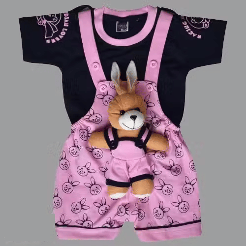     			Generic Pack of 1 Baby Boys Cotton Blend T-Shirt & Shorts Set ( Pink )