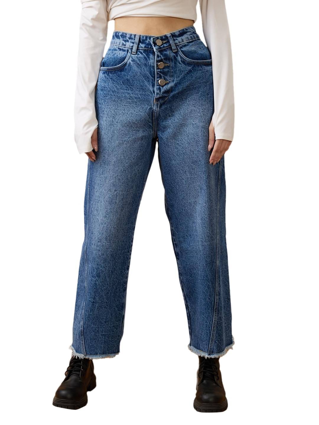    			Globus Women's Regular Fit High-Rise Jeans ( Blue )