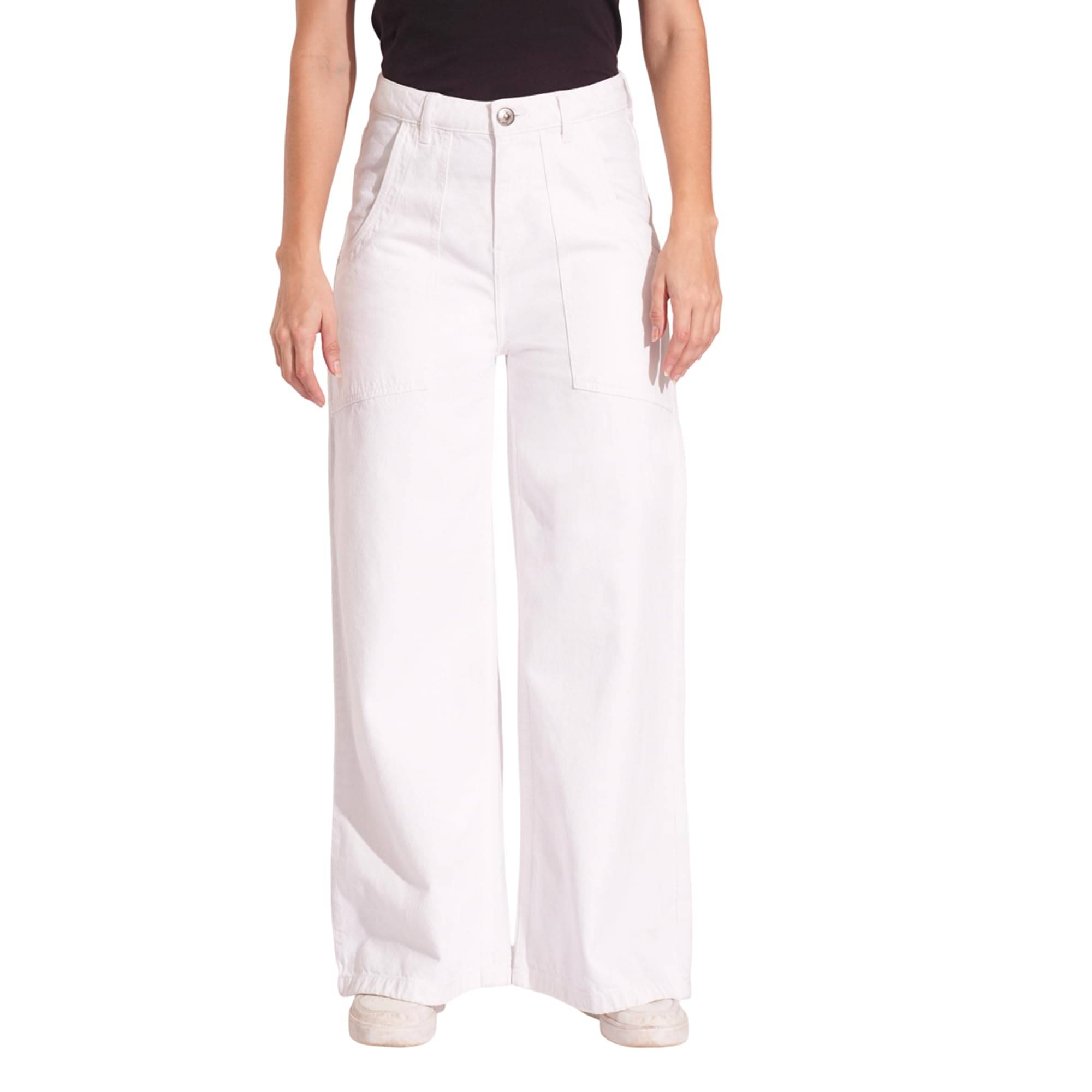     			Globus Women's Relaxed Fit High-Rise Jeans ( White )