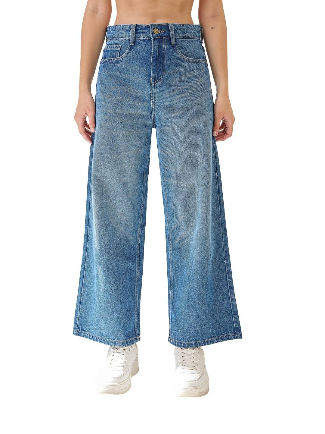     			Globus Women's Relaxed Fit Mid-Rise Jeans ( Blue )