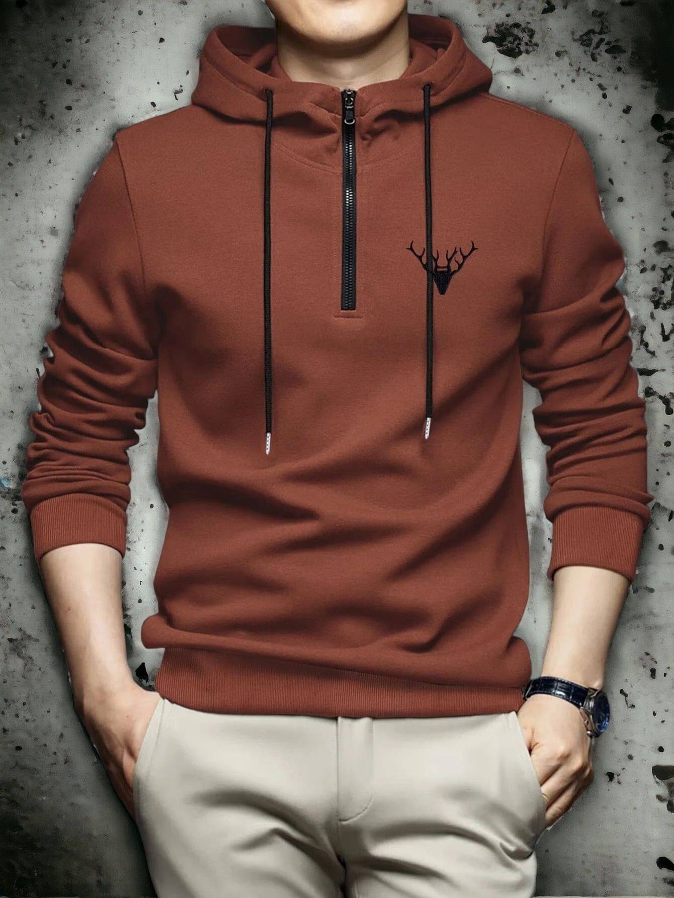 INDICLUB Cotton Blend Hooded Men's Sweatshirt - Brown ( Pack of 1 ) INDICLUB Cotton Blend Hooded Men's Sweatshirt - Brown ( Pack of 1 )