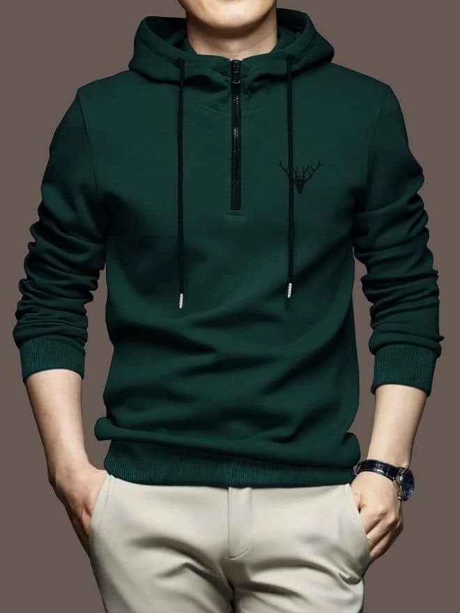INDICLUB Cotton Blend Hooded Men's Sweatshirt - Grey ( Pack of 1 )