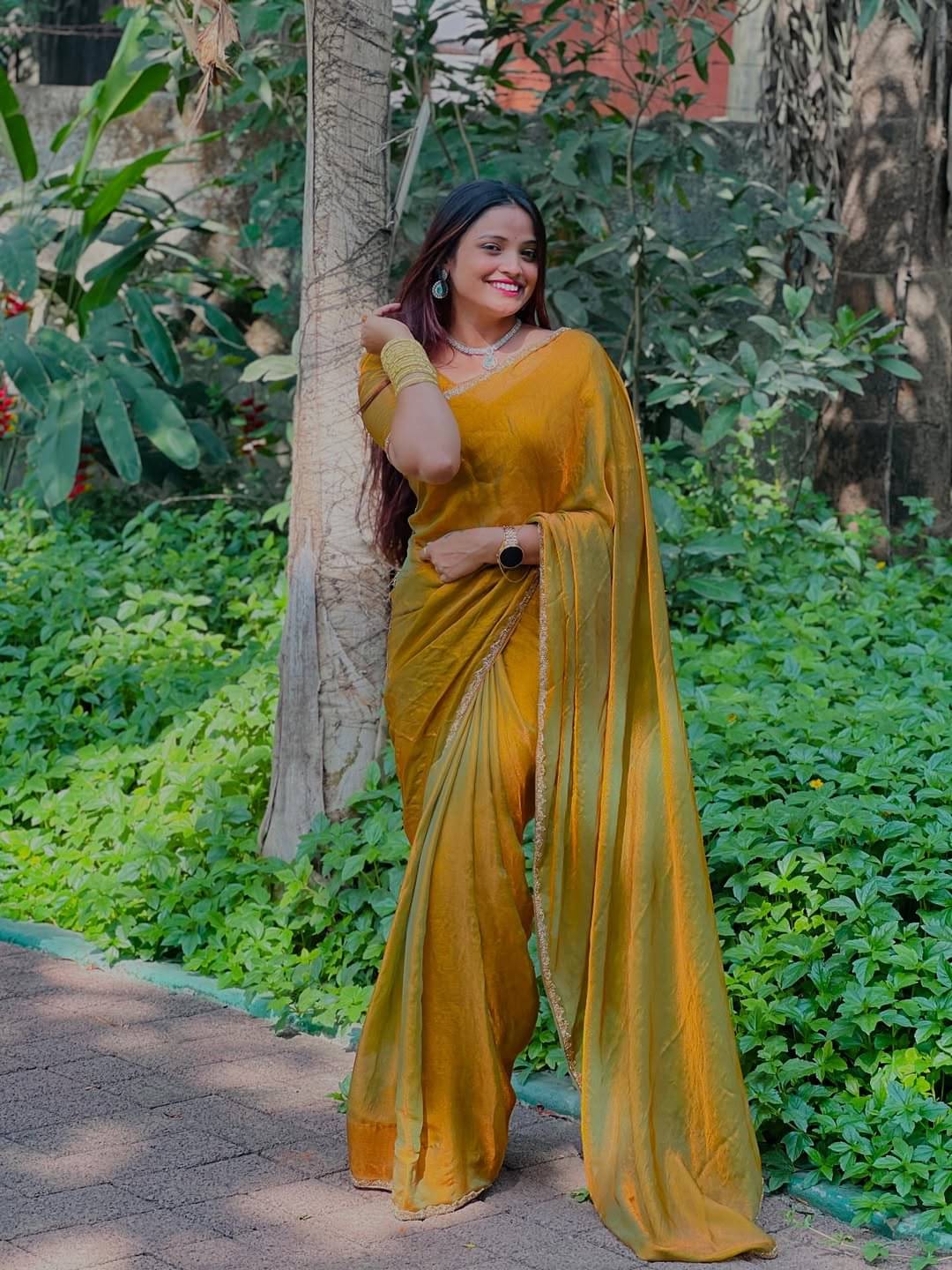 Kashvi Sarees Silk Blend Solid Ilkal Saree With Unstitched Blouse Piece ( MUSTARD ) Kashvi Sarees Silk Blend Solid Ilkal Saree With Unstitched Blouse Piece ( MUSTARD )