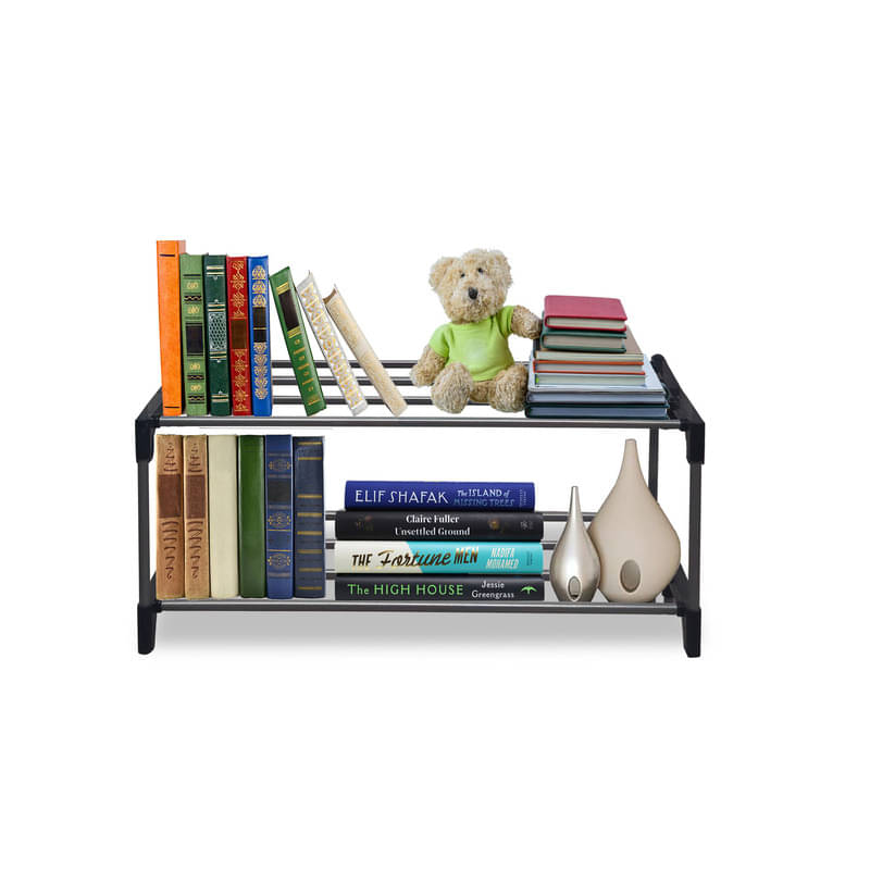     			Konline 2-Layer Metal Book Shelf