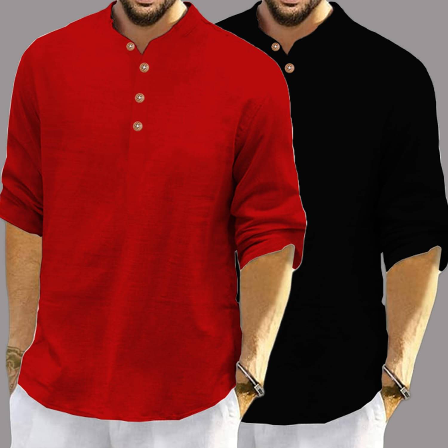 LENIA Red Blended Men's Regular Kurta ( Pack of 2 ) LENIA Red Blended Men's Regular Kurta ( Pack of 2 )