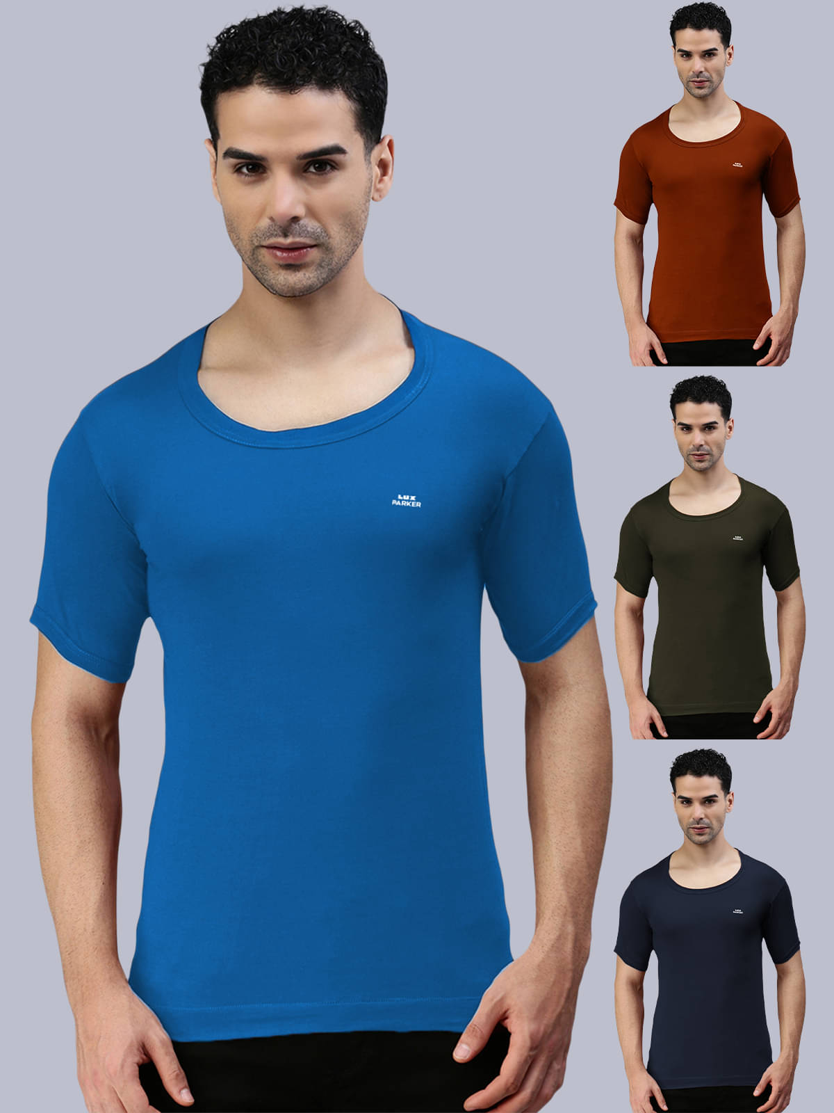 LUX PARKER Pack of 4 Cotton Basic Vest For Men ( Multi ) LUX PARKER Pack of 4 Cotton Basic Vest For Men ( Multi )