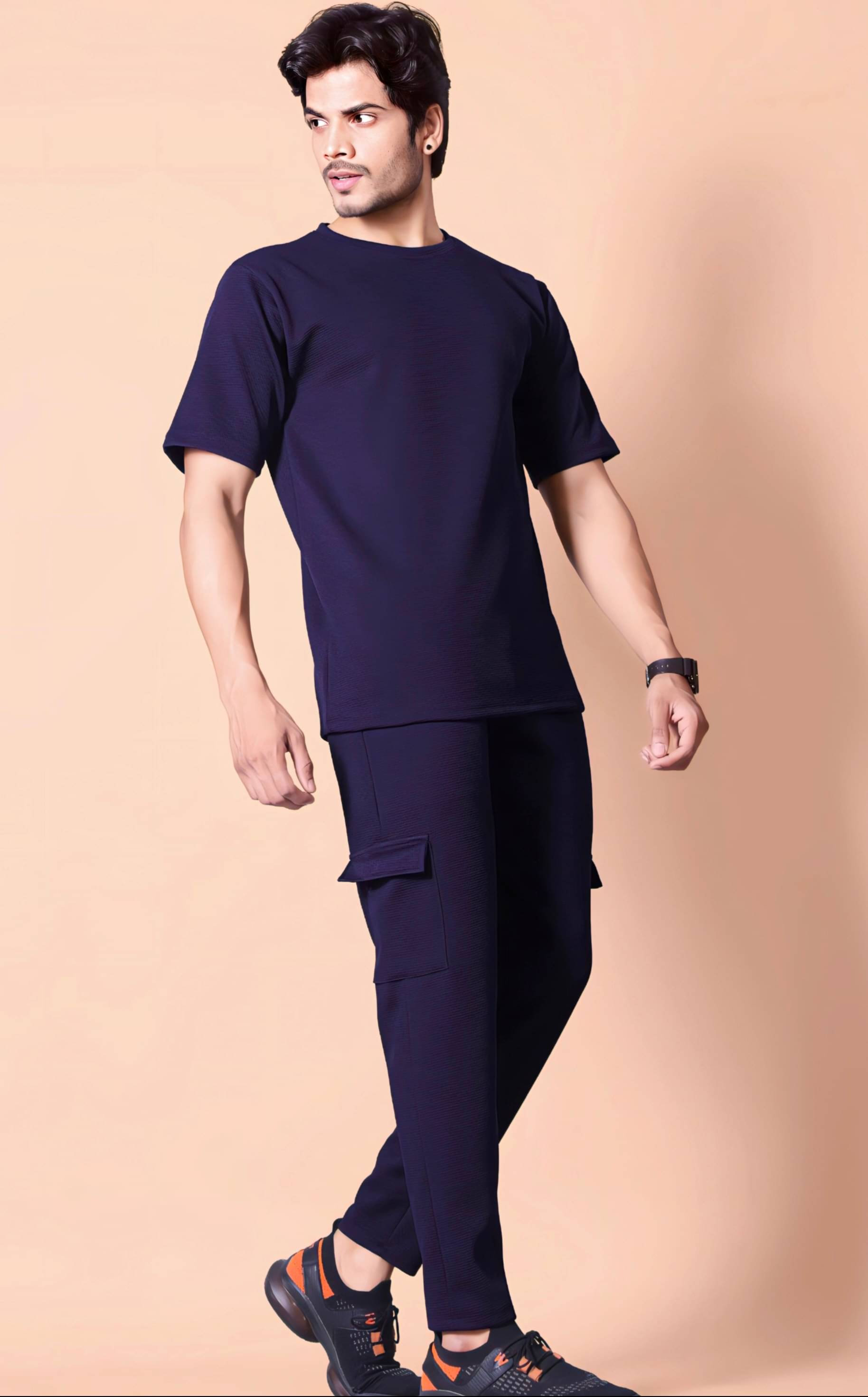     			MAAN Men's T-shirt With Joggers Co-Ords Set ( Pack of 1 , Blue )