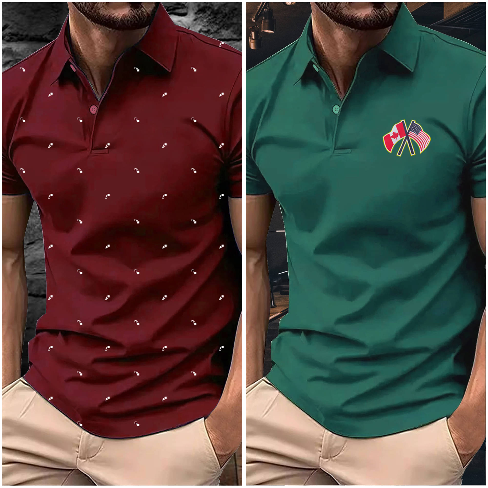     			Merriment Men Polyester Slim Fit Printed Polo T Shirt ( Green )