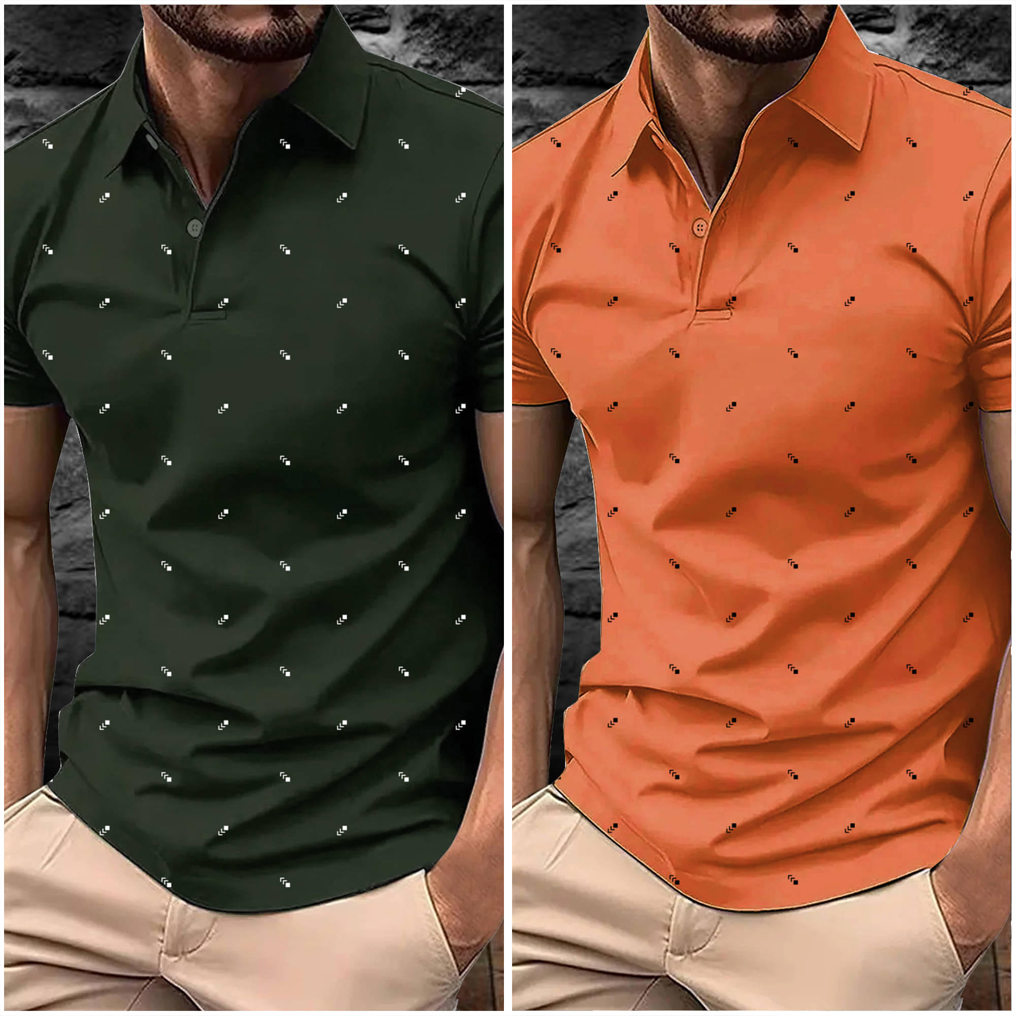 Merriment Men Polyester Slim Fit Printed Polo T Shirt ( Orange ) Merriment Men Polyester Slim Fit Printed Polo T Shirt ( Orange )