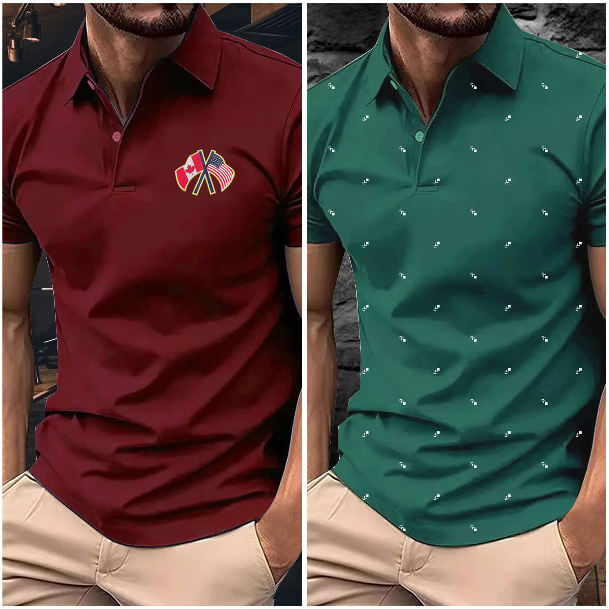     			Merriment Men Polyester Slim Fit Printed Polo T Shirt ( Green )