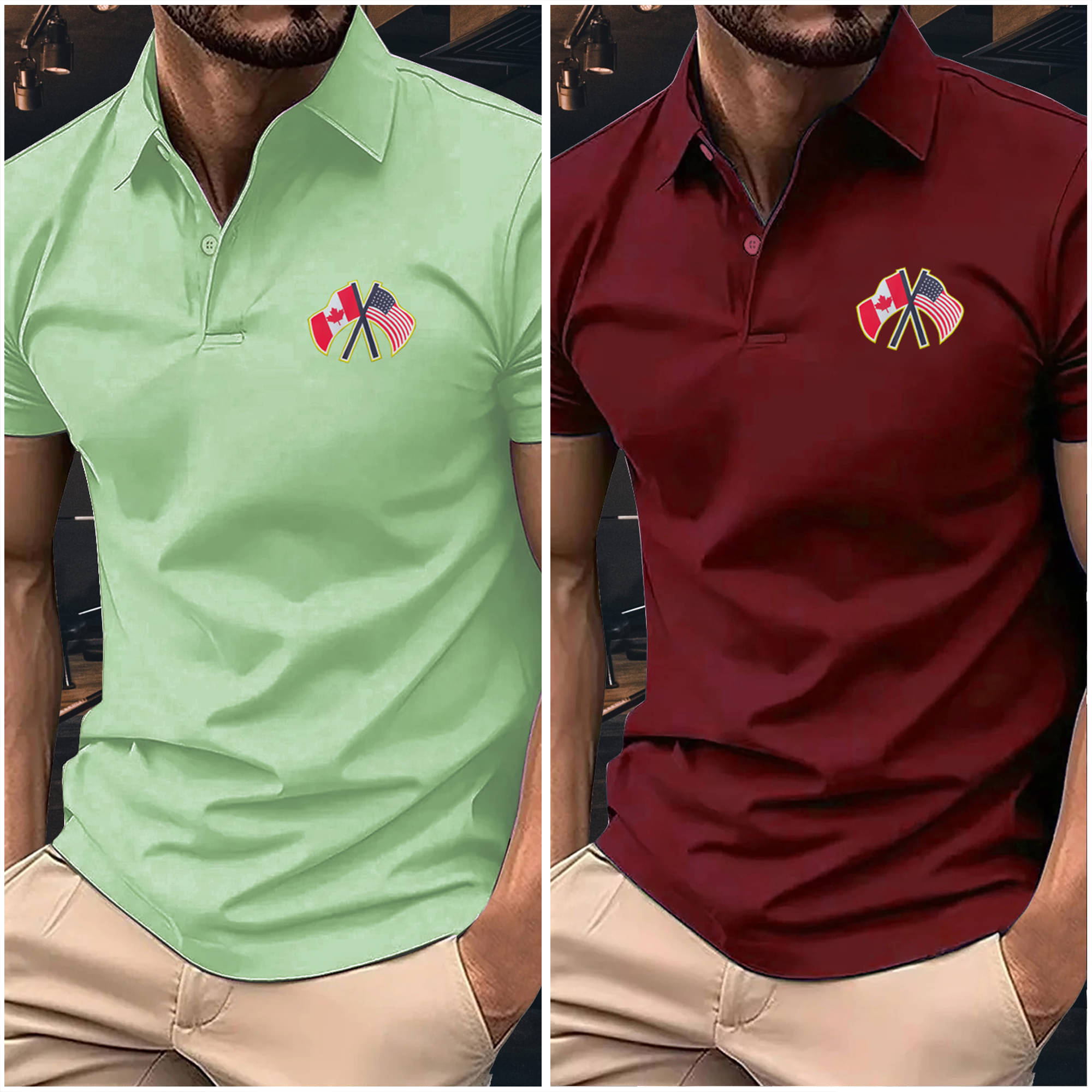     			Merriment Men Polyester Slim Fit Printed Polo T Shirt ( Maroon )