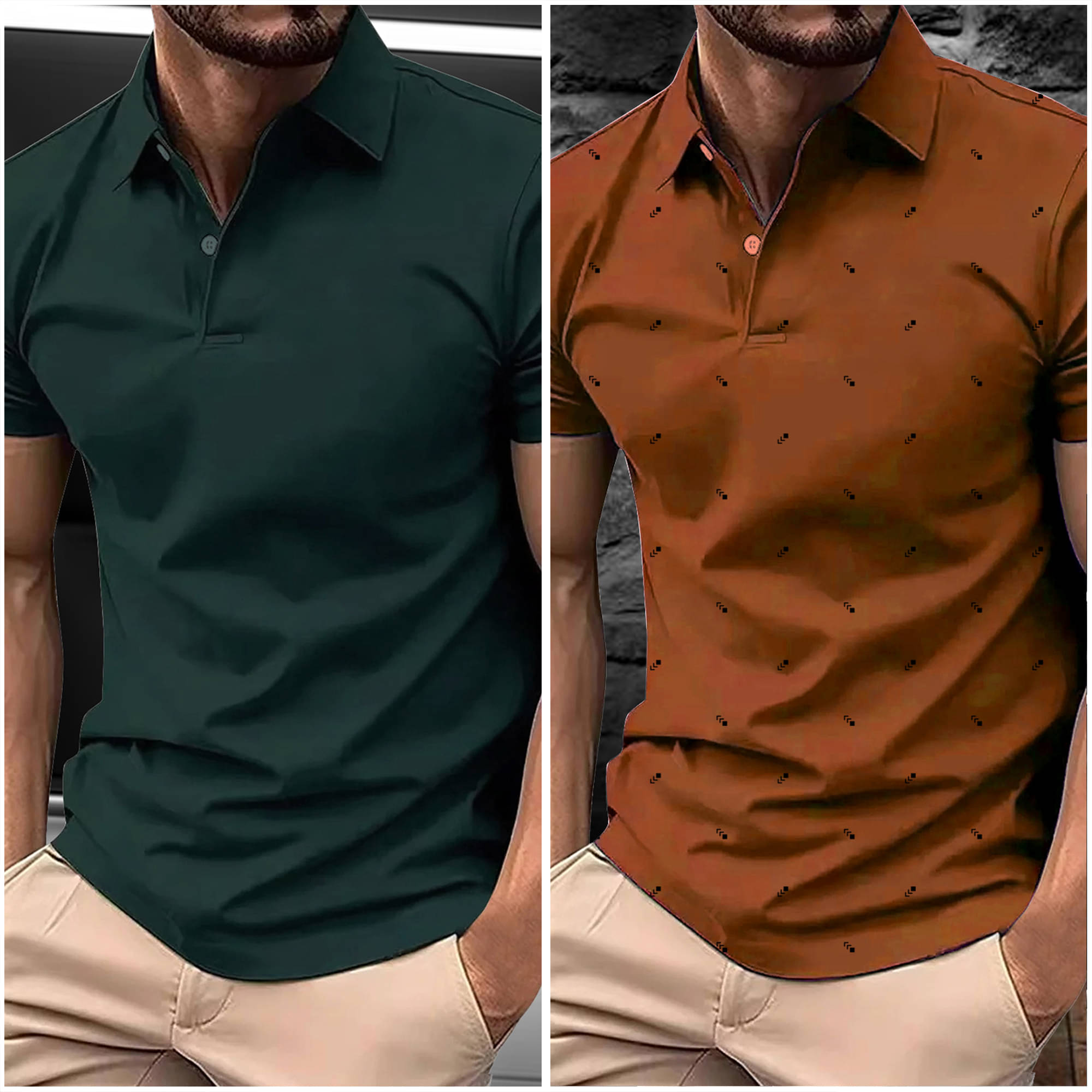 Merriment Men Polyester Slim Fit Printed Polo T Shirt ( Rust ) Merriment Men Polyester Slim Fit Printed Polo T Shirt ( Rust )