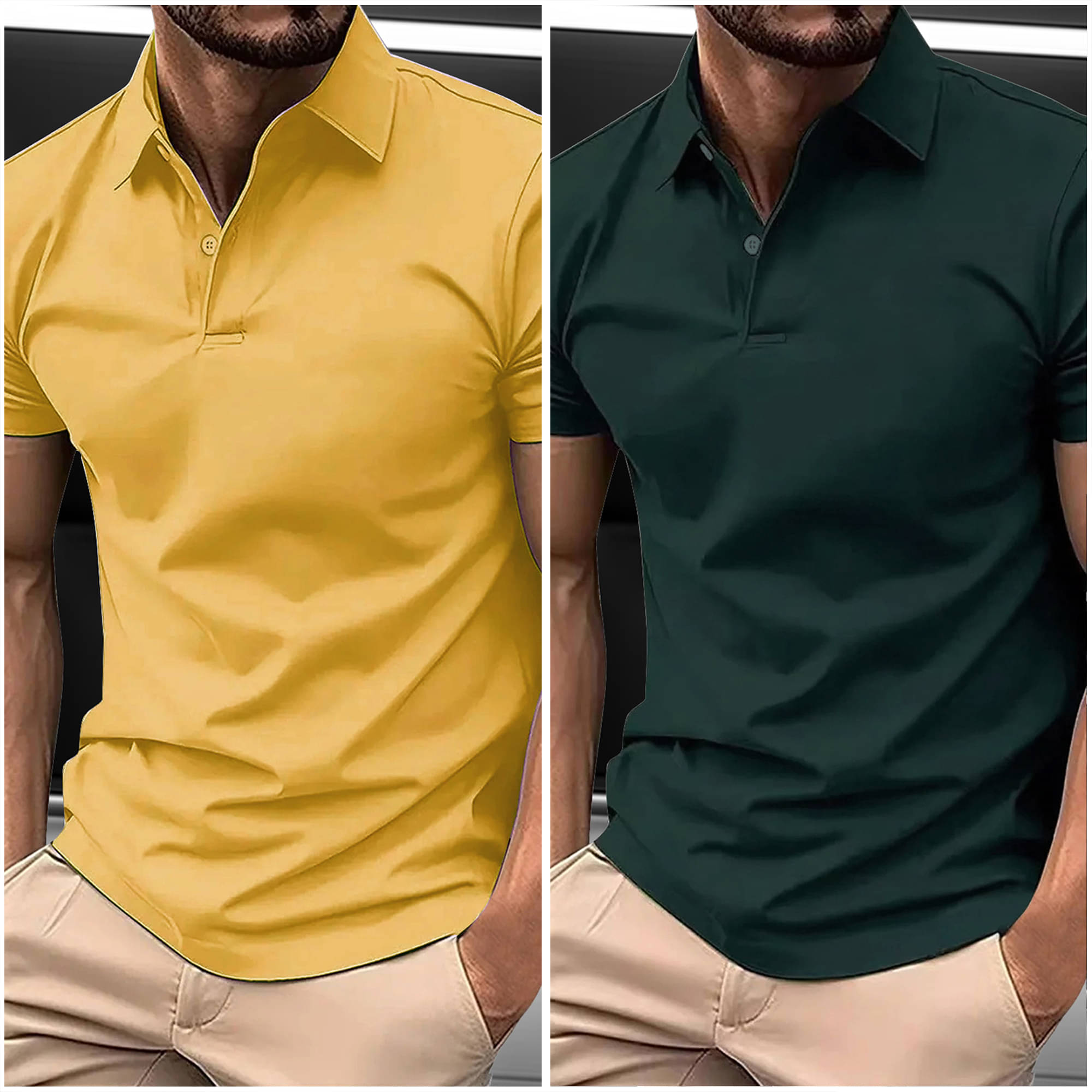 Merriment Men Polyester Slim Fit Solid Polo T Shirt ( Dark Green ) Merriment Men Polyester Slim Fit Solid Polo T Shirt ( Dark Green )