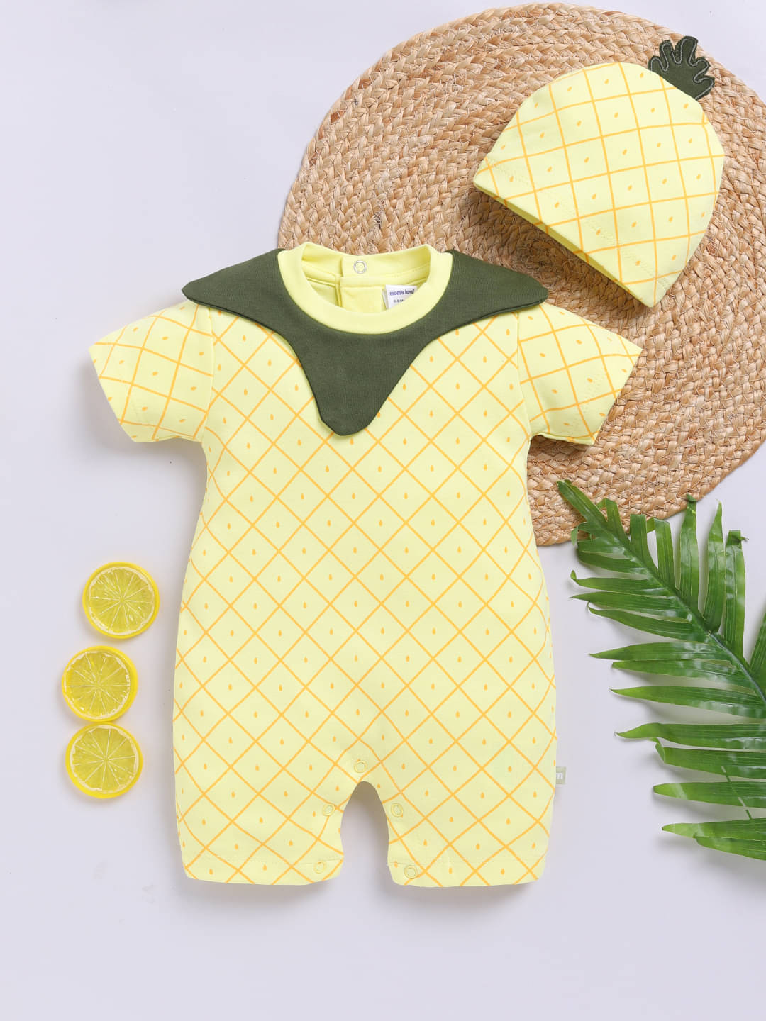     			Mom's Love Pack of 1 Baby Girls Cotton Rompers ( Yellow )