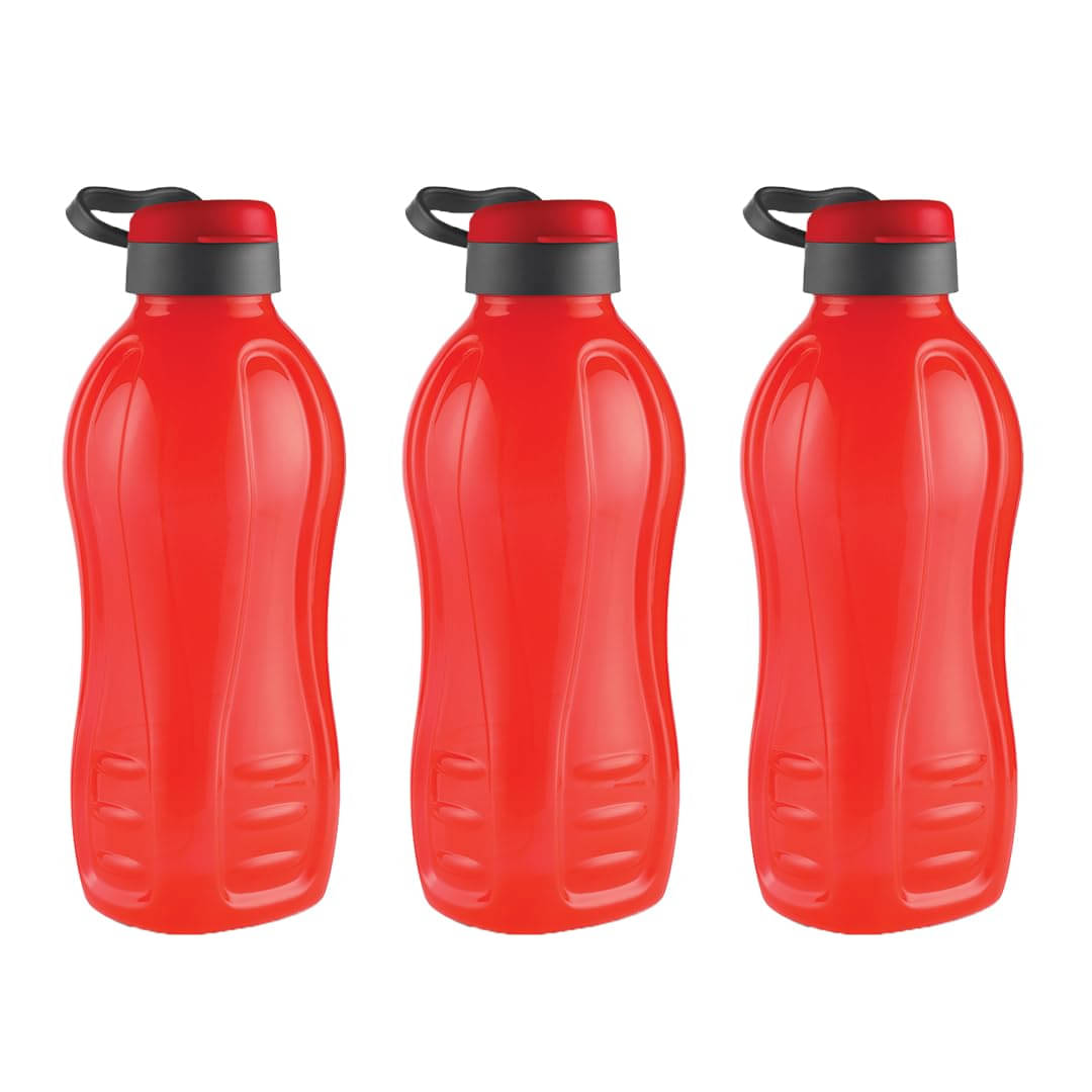     			Oliveware Red Plastic Water Bottle 2000 mL ( Set of 3 )