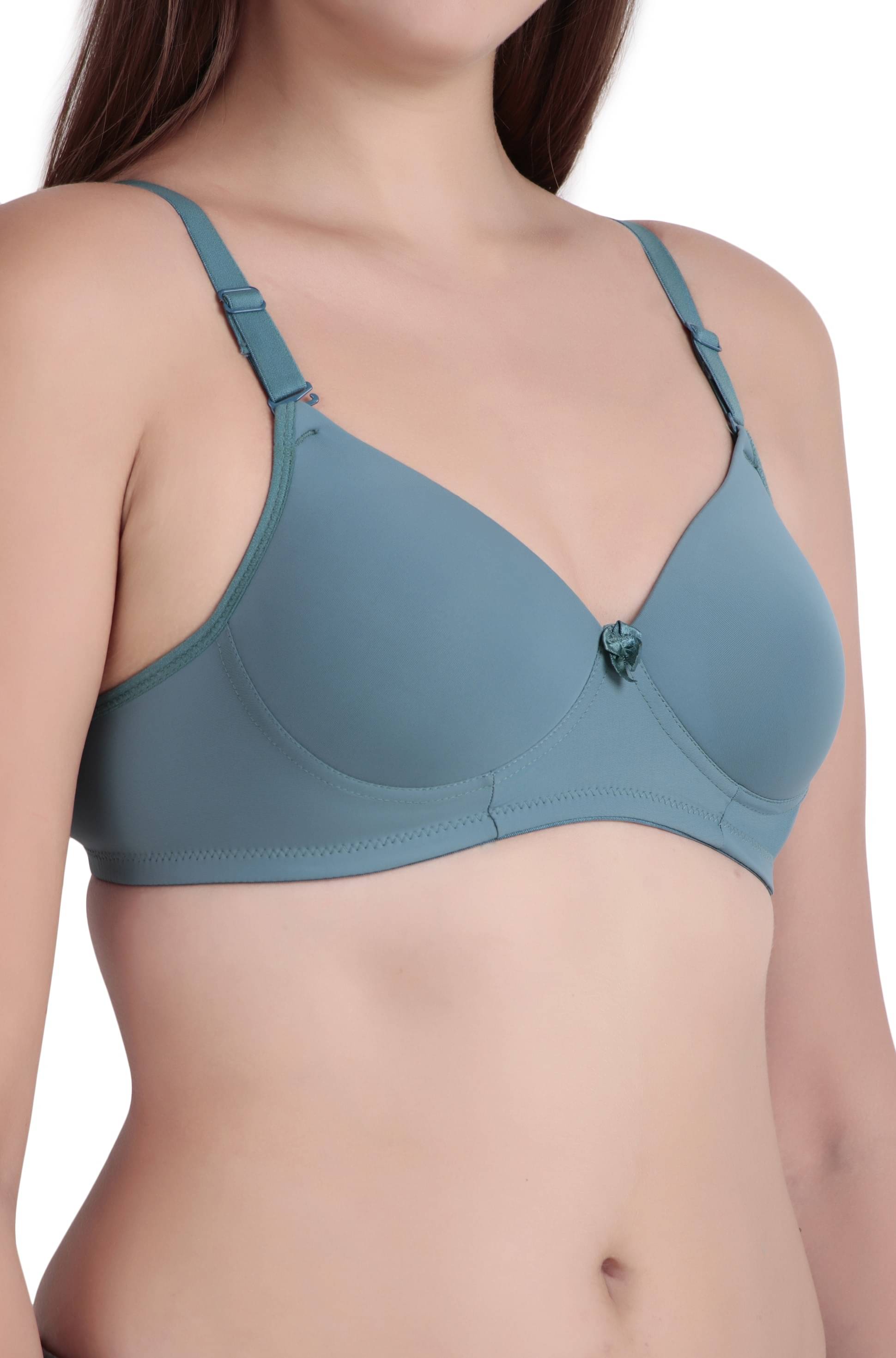     			Piylu Pack of 1 Lycra Heavily Padded T-Shirt Bra For Women ( Green )