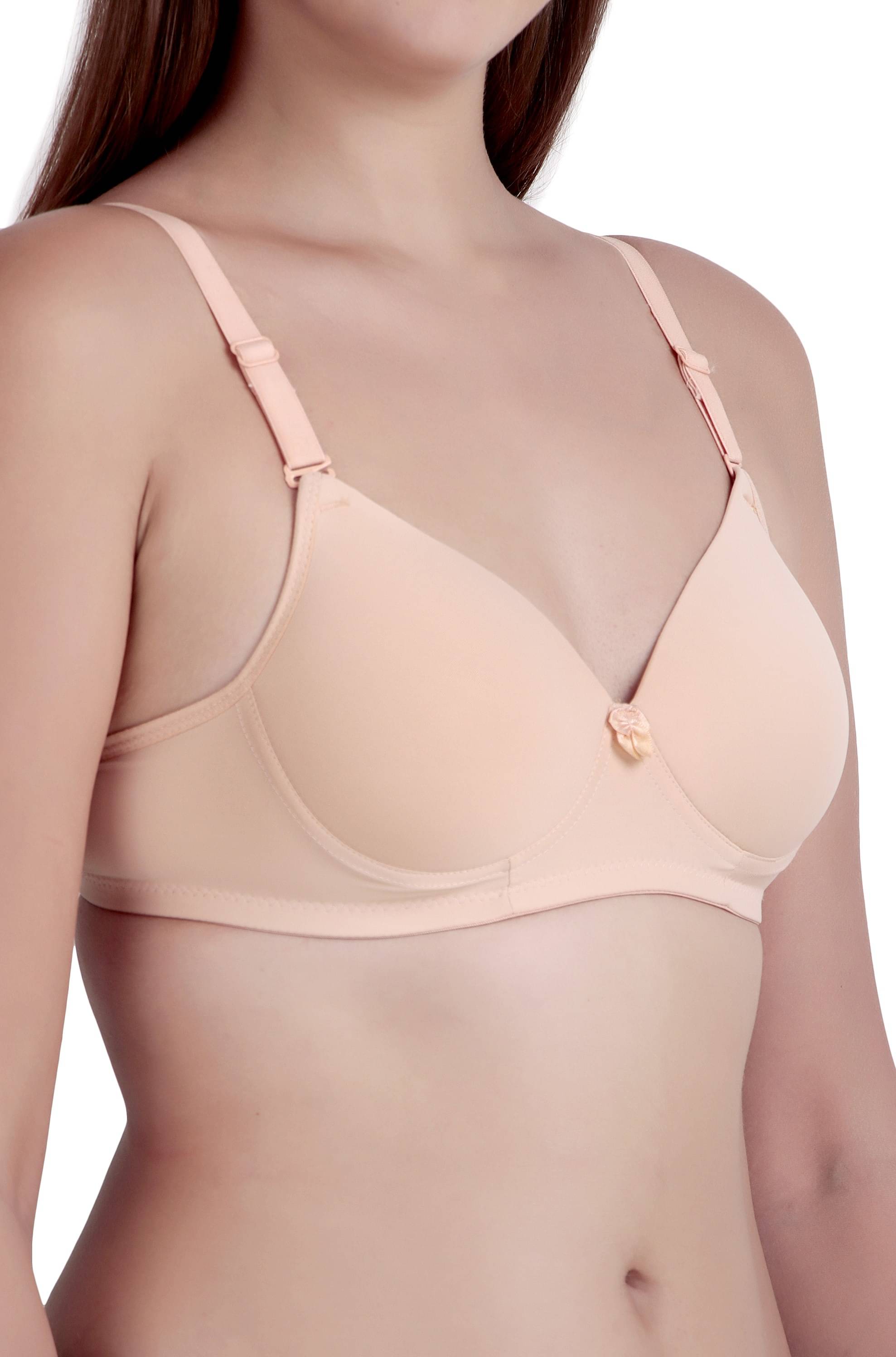     			Piylu Pack of 1 Lycra Heavily Padded T-Shirt Bra For Women ( Beige )