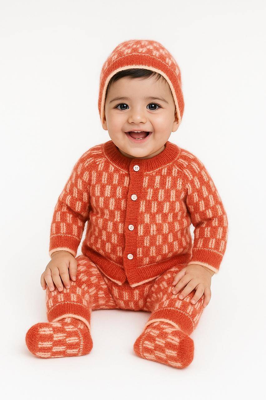     			RELANE New Born Baby Soft Feel Cotton Blend Suit For Winter Wear 3Pcs Set
