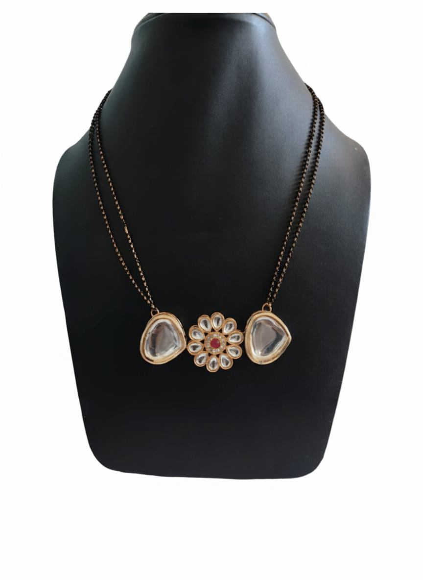     			Ridhi Sidhi Collection Navy Blue Brass Necklace ( Pack of 1 )