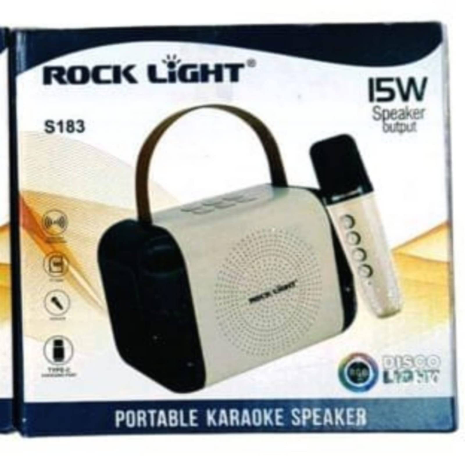     			Rock Light S183 15 W Bluetooth Speaker Bluetooth V 5.3 with USB,SD card Slot,TWS feature Playback Time 4 hrs Beige