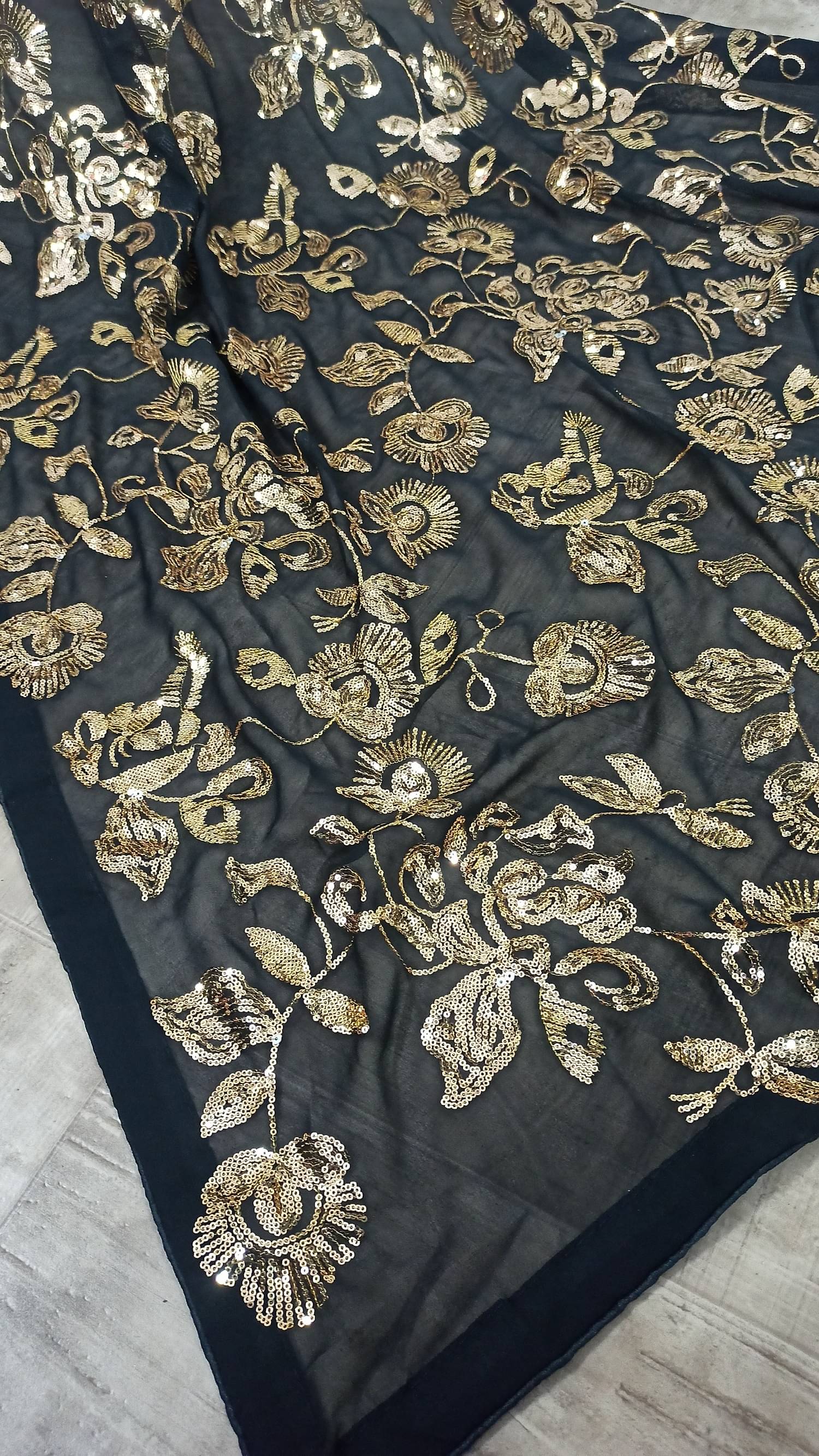     			SATVASHIV Georgette Embroidered Regular Saree With Unstitched Blouse Piece ( Multicolor )
