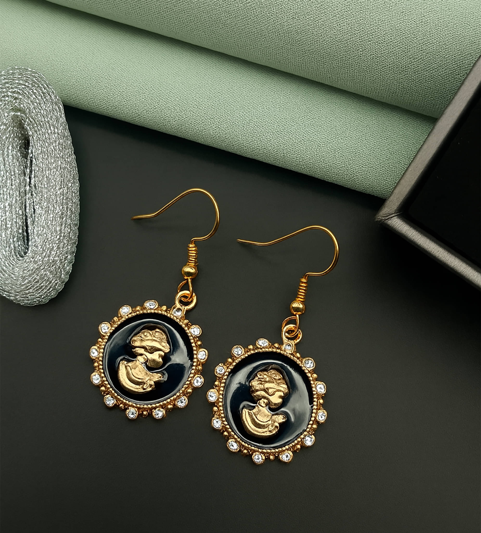     			SHANKHRAJ MA LL Gold Drop Earrings ( Pack of 1 )