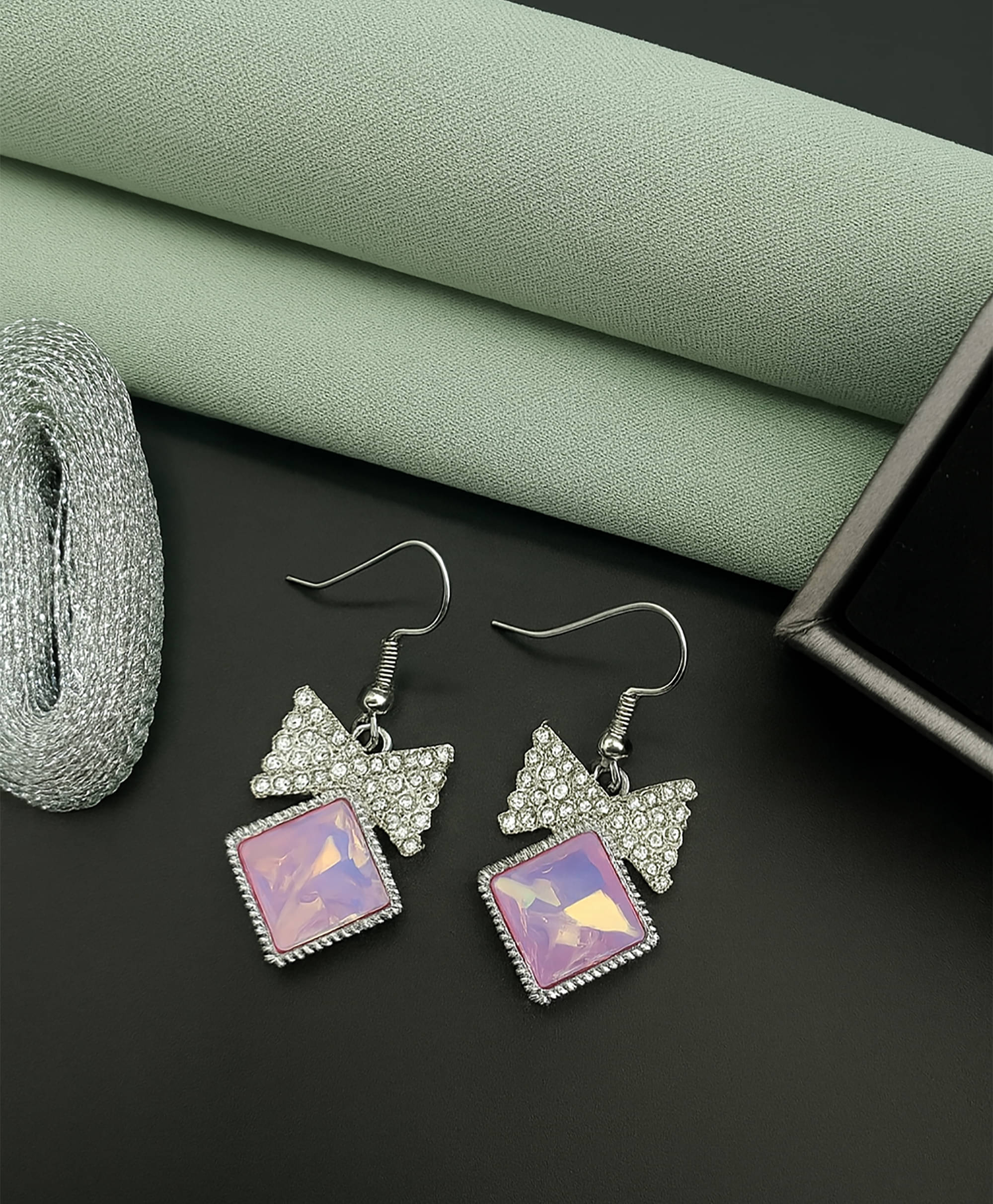     			SHANKHRAJ MA LL Silver Drop Earrings ( Pack of 1 )