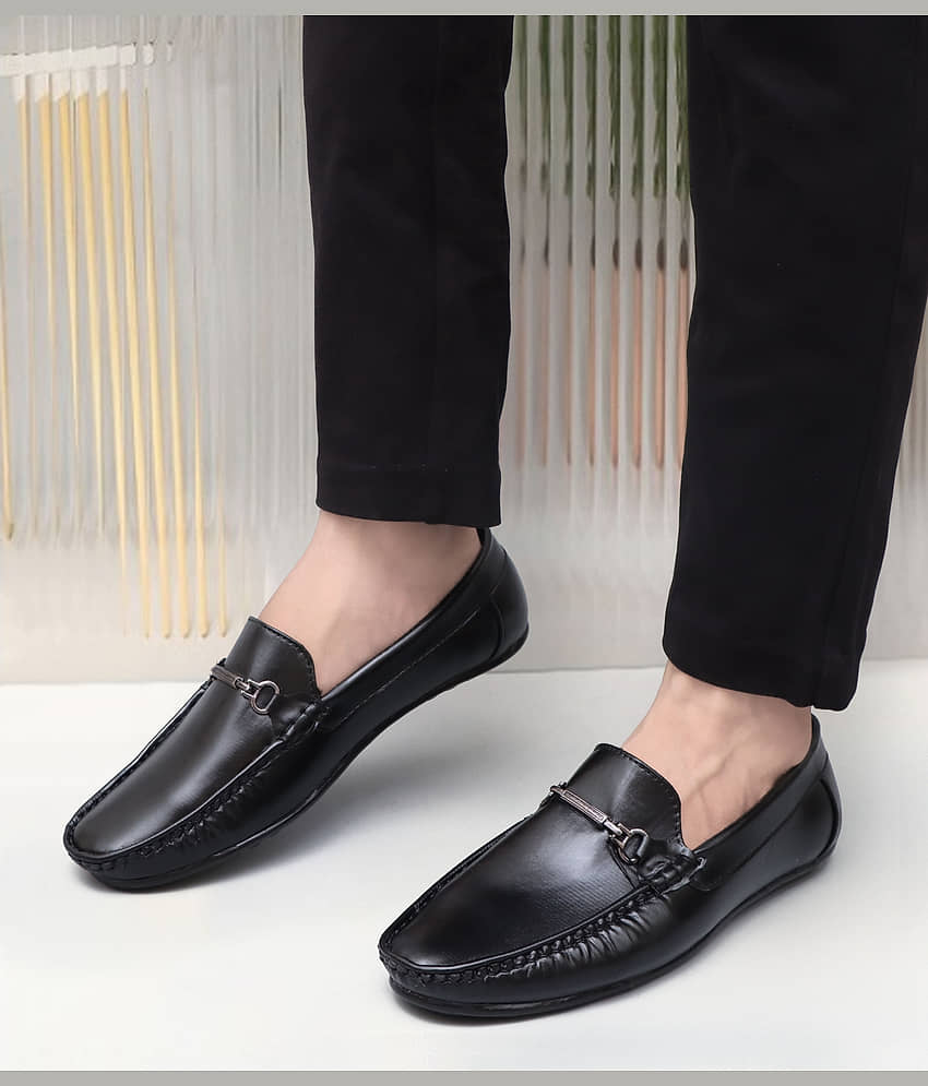 SHUAN Black Men's Penny Shoes - Formal Shoes | Buy online on ZillyBuy
