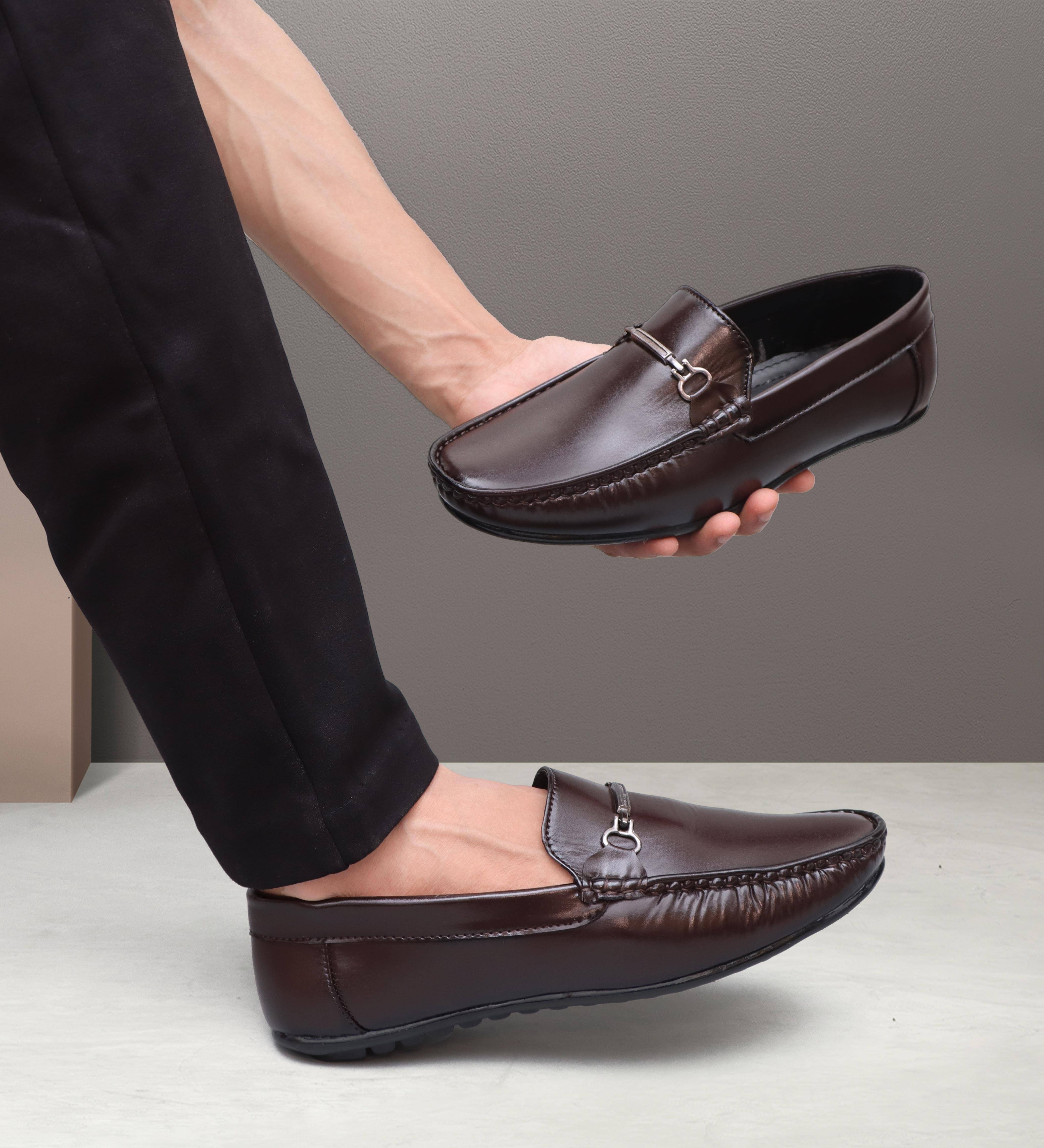     			SHUAN Brown Men's Penny Shoes