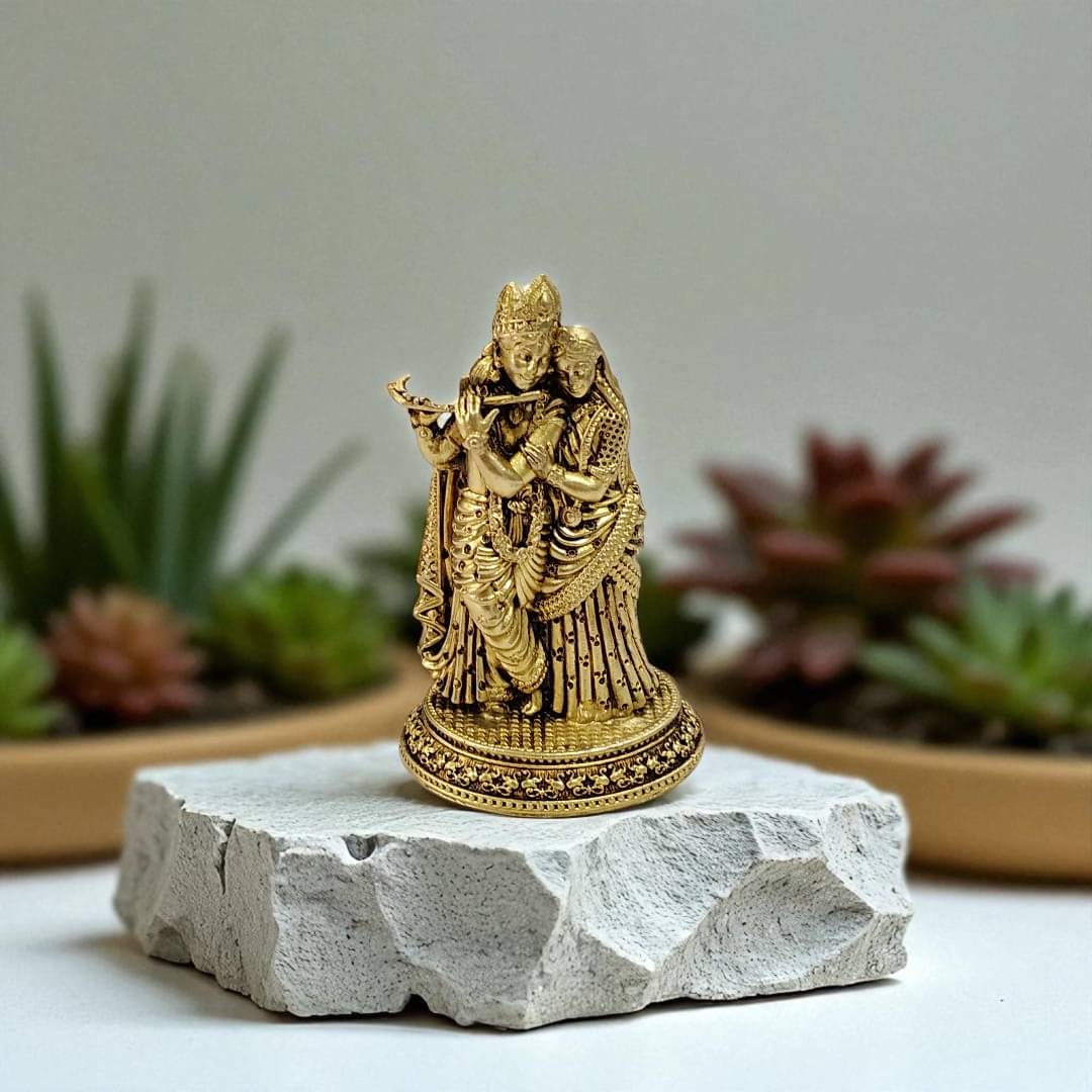     			SJL Brass Radha Krishna Idol ( 9 cm )
