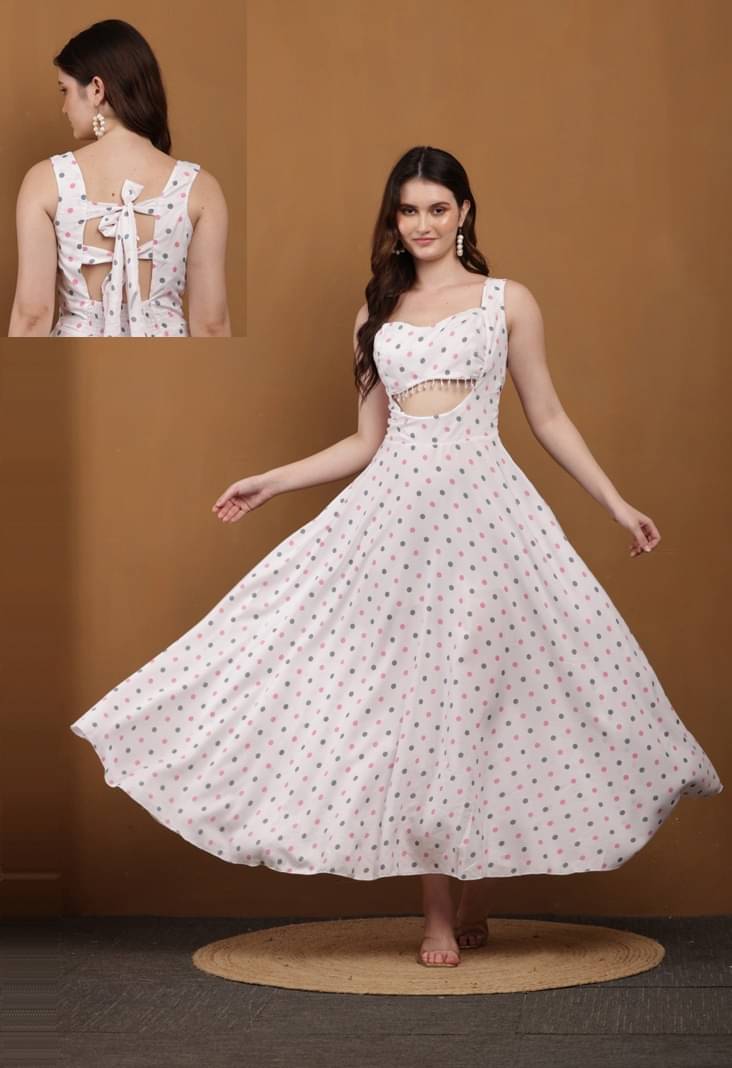     			TEWATIA BROTHERS Women Crepe A-line Dress ( White )