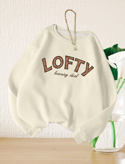     			THAWE PARIDHAN Women's Fleece Round Neck Sweatshirt ( Beige )