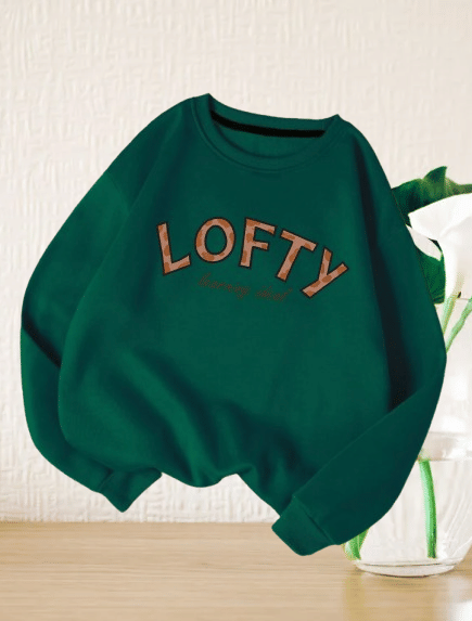     			THAWE PARIDHAN Women Fleece Round Neck Sweatshirt For ( Green )