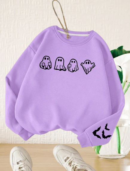     			THAWE PARIDHAN Women's Fleece Round Neck Sweatshirt ( Purple )