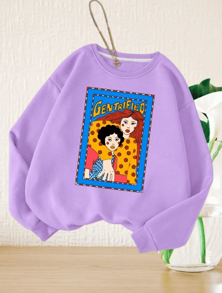     			THAWE PARIDHAN Women's Fleece Round Neck Sweatshirt ( Purple )