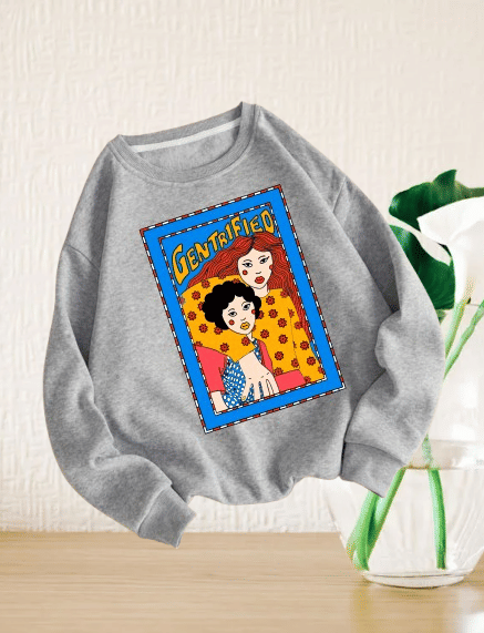 THAWE PARIDHAN Women Fleece Round Neck Sweatshirt ( Grey ) THAWE PARIDHAN Women Fleece Round Neck Sweatshirt ( Grey )